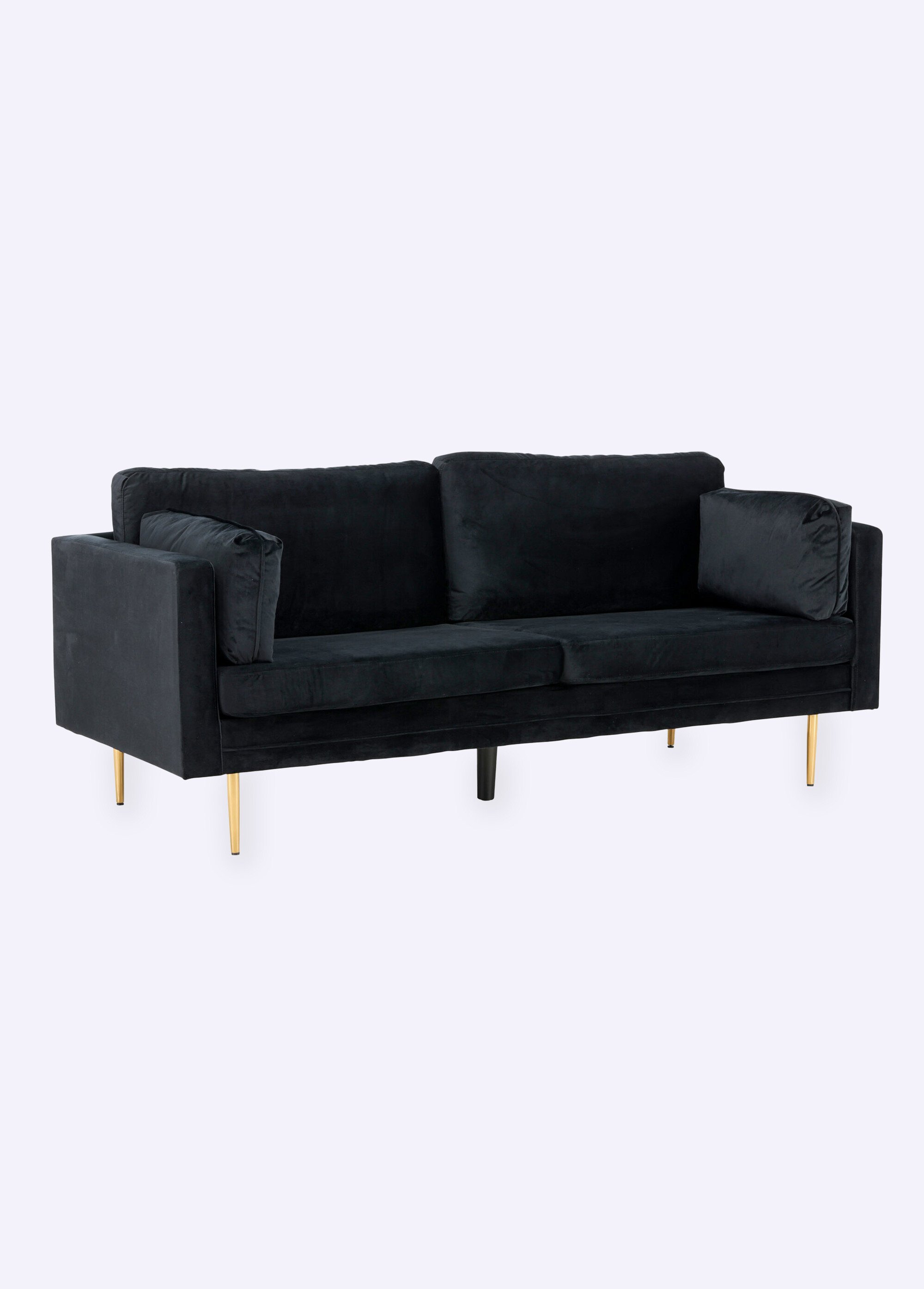 Canapé en velours foncé, pieds métal NOIR VEN-18045-888 FA1
