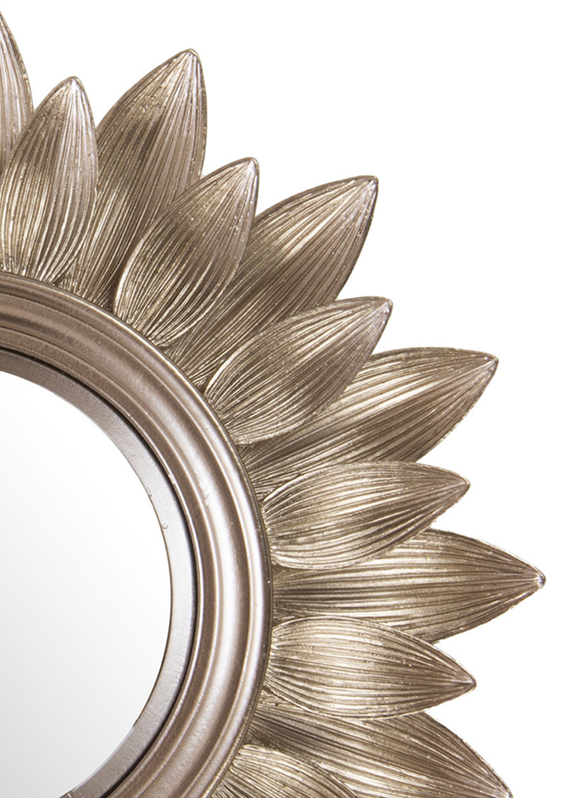 Petit miroir en métal décor tournesol