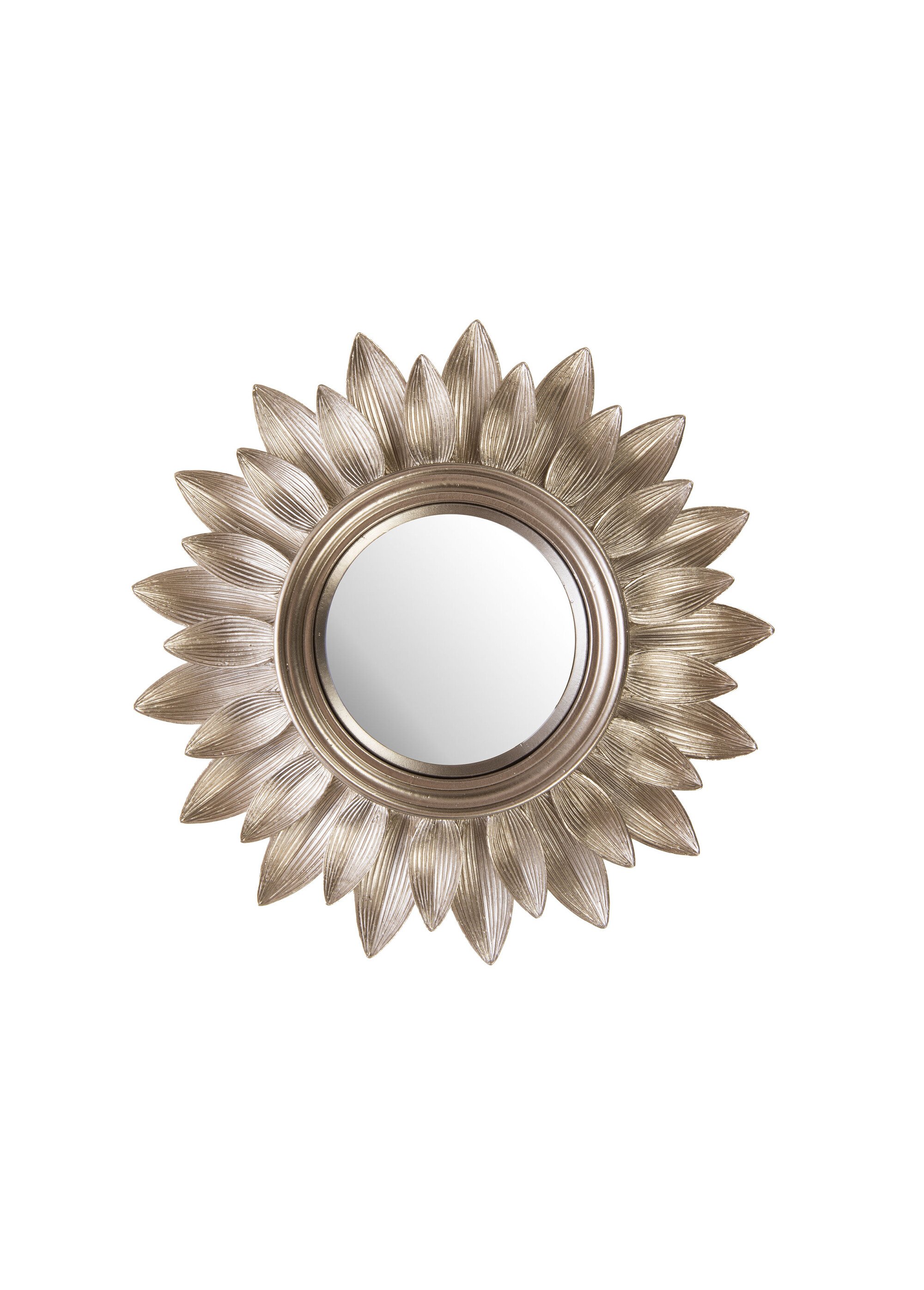 Petit miroir en métal décor tournesol