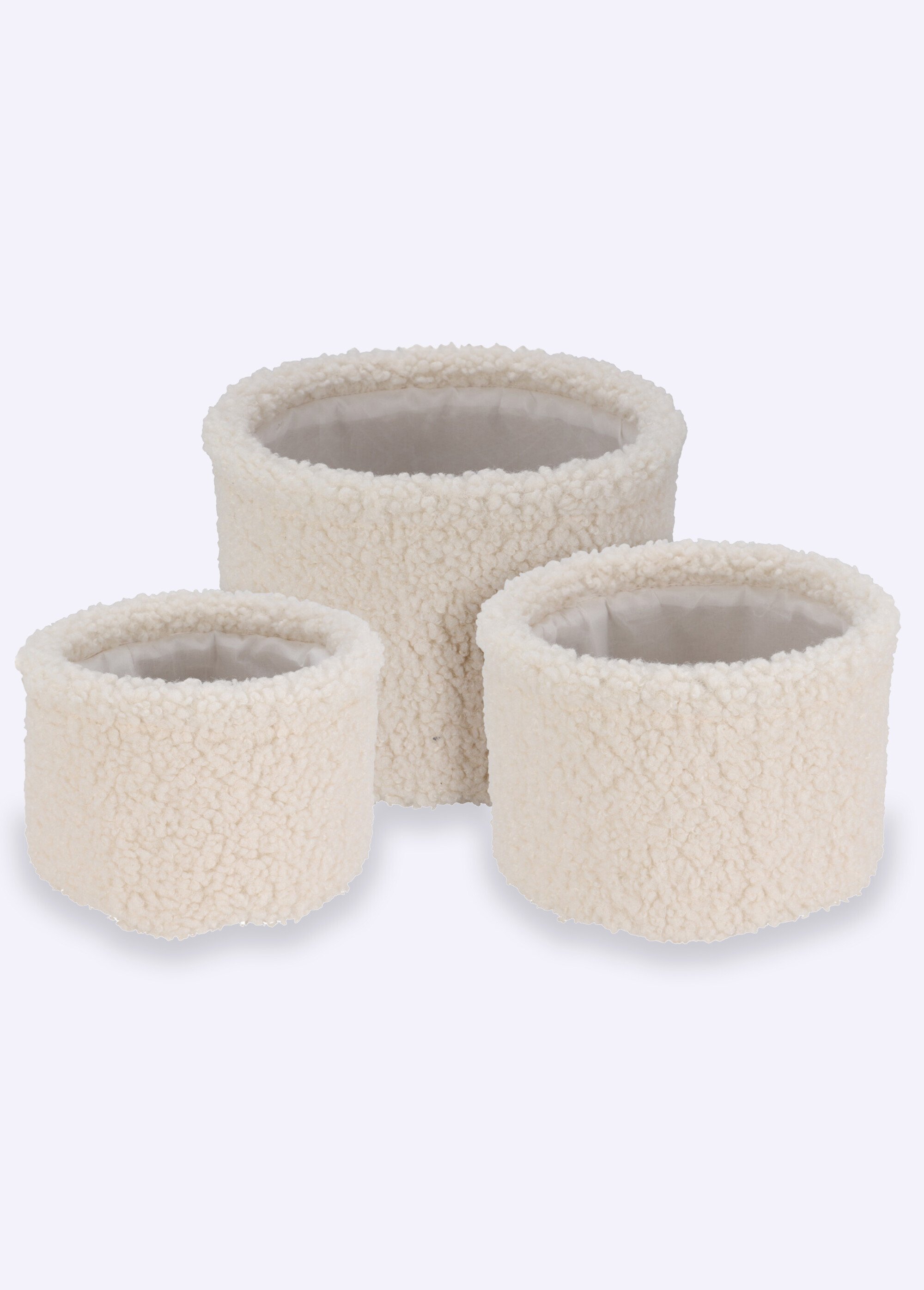 Set 3 paniers rangement, aspect laineux Blanc KP-AAE444250 FA1