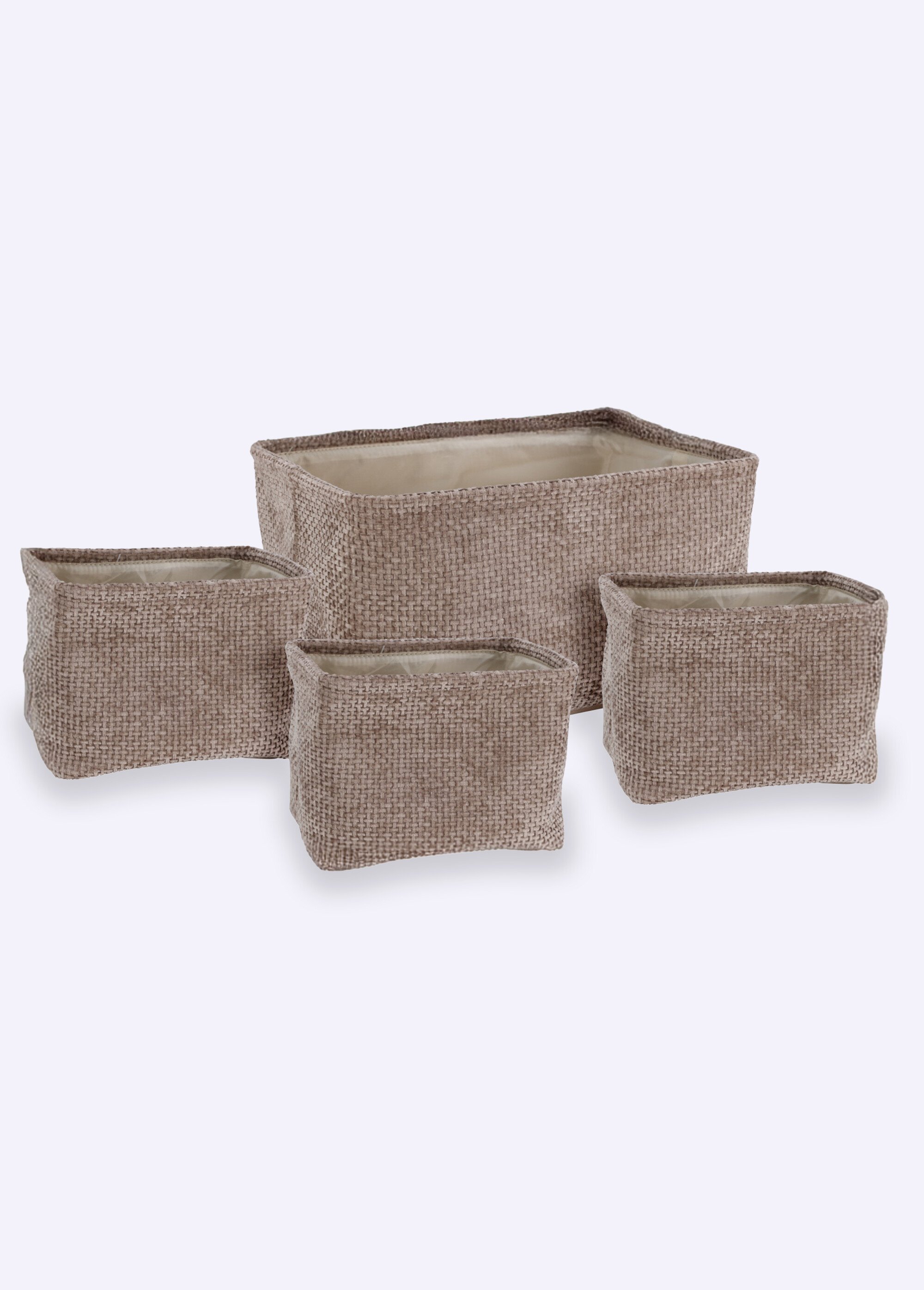 Set 4 paniers de rangement en tissu Gris KP-AAE444290 FA1