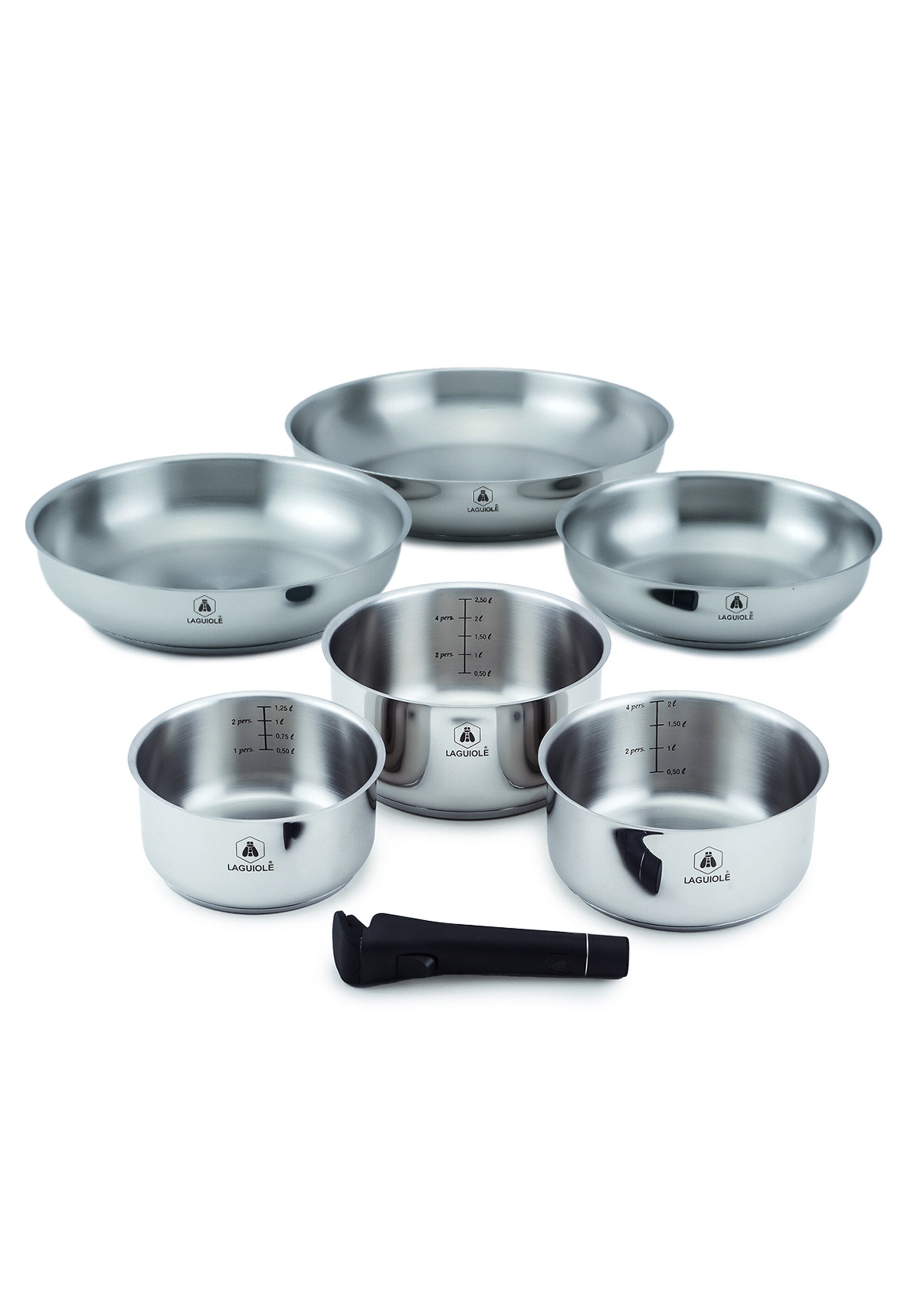 Set 7 pièces amovible, Réactif inox Gris 9120681 FA1