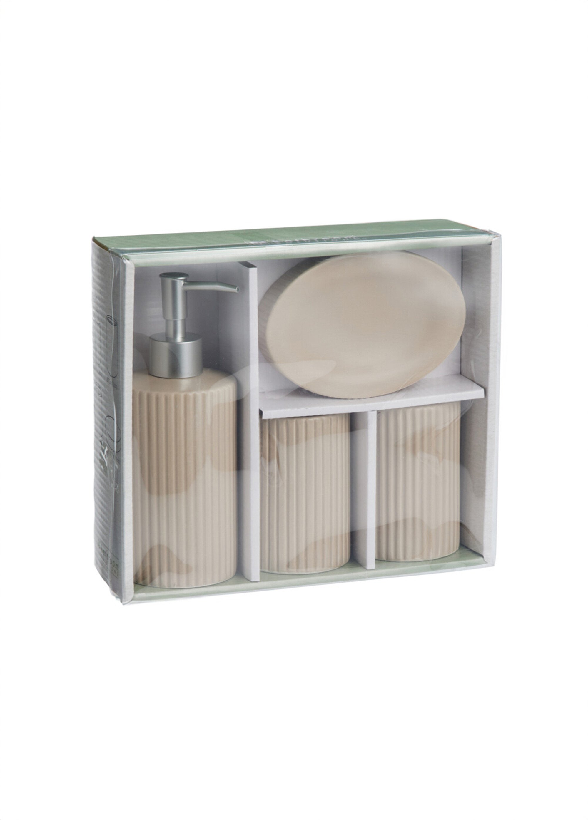 Set salle de bain 4 pièces ceramique striée