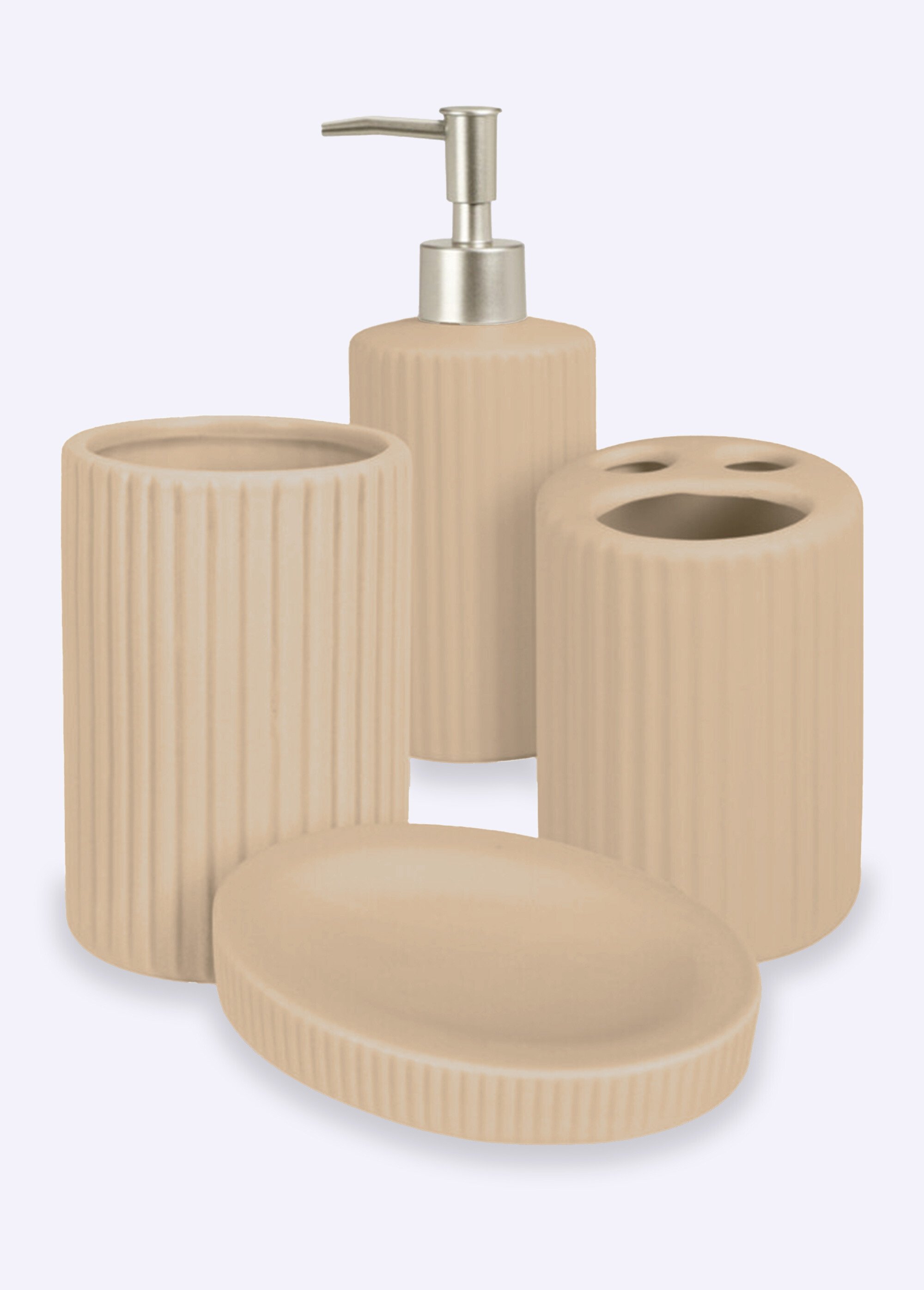 Set salle de bain 4 pièces ceramique striée
