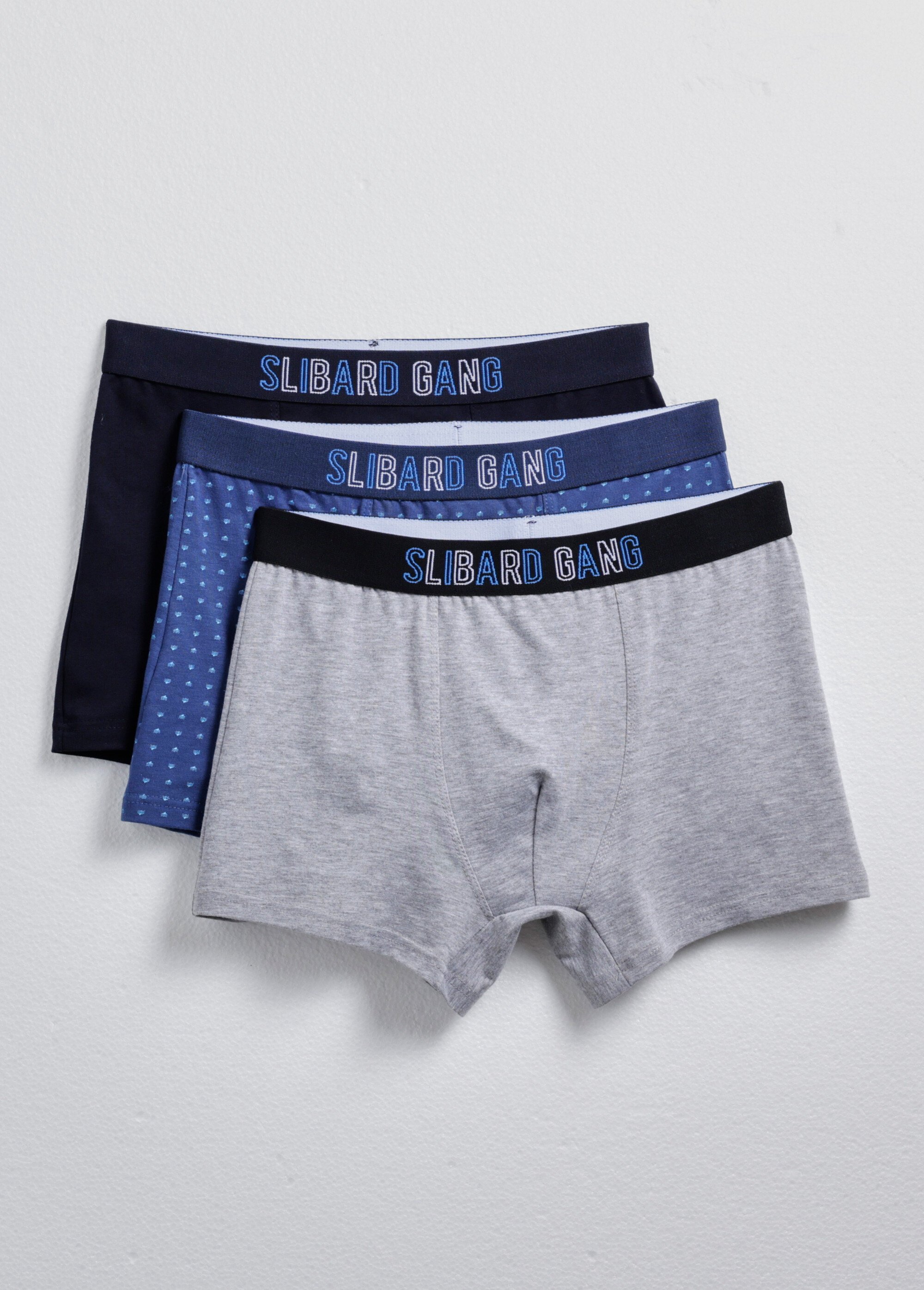 Boxers fantaisie assortis unis et pois