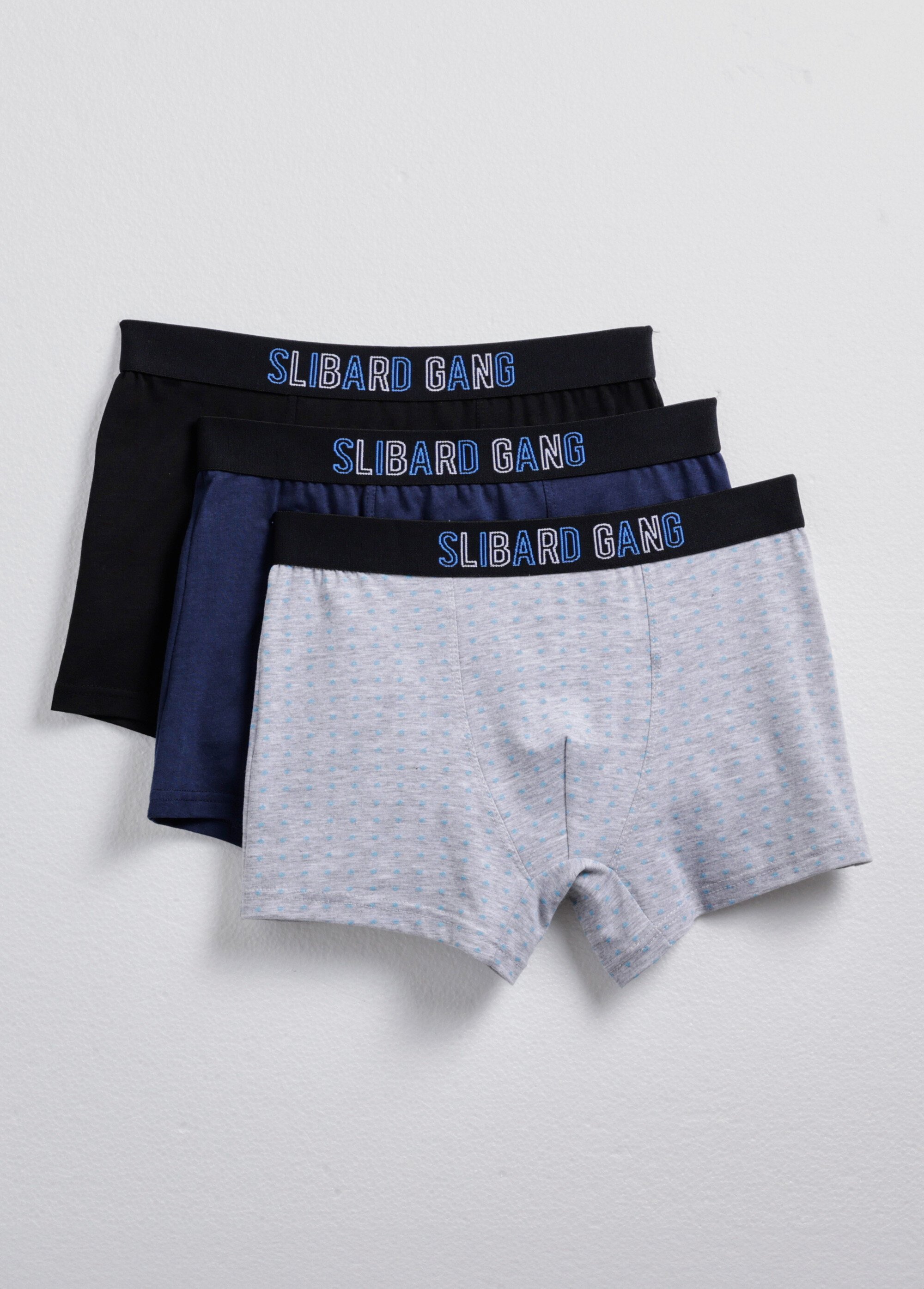 Boxers fantaisie assortis unis et pois
