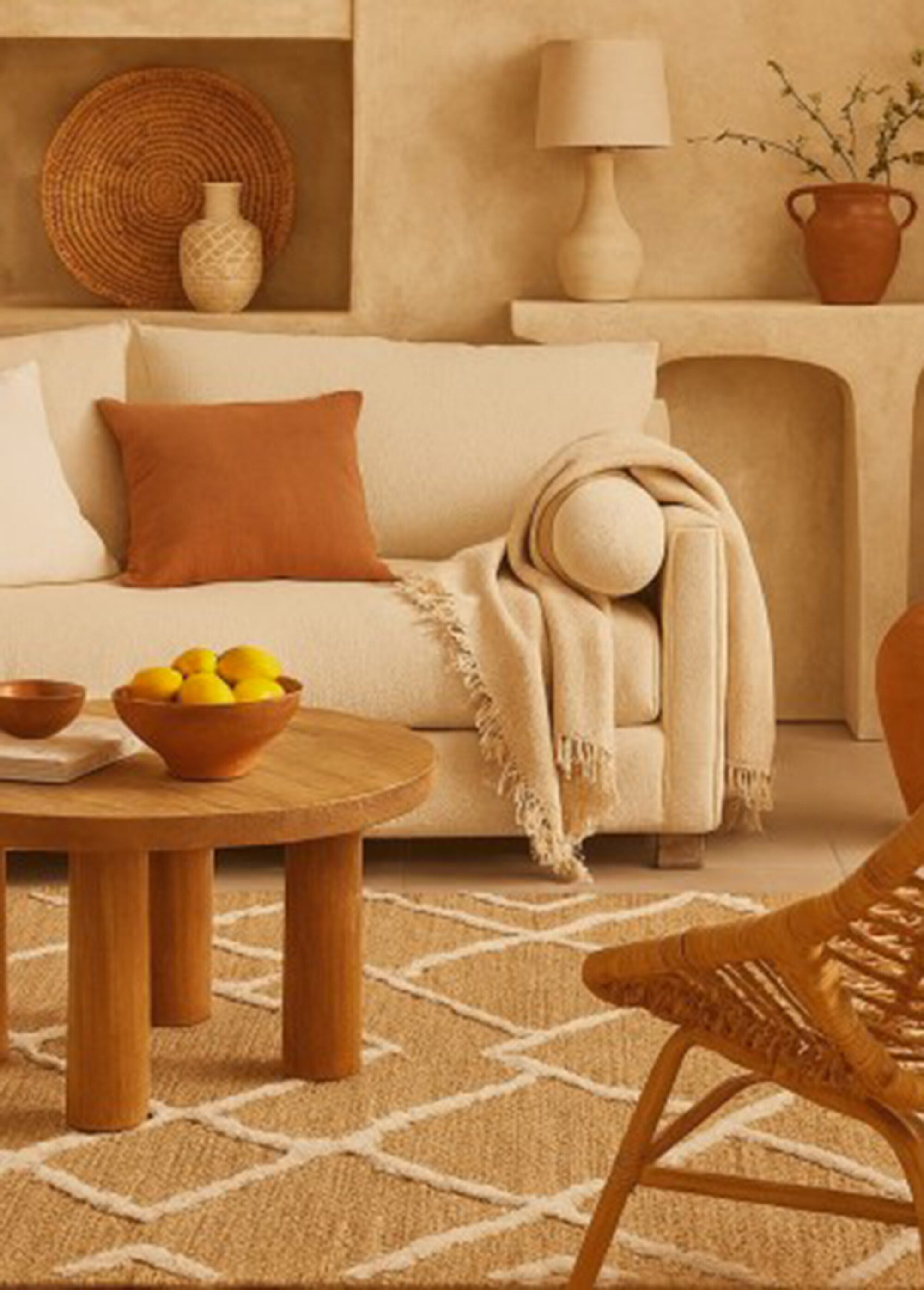 Tapis avec motif ethnique chic, 110x60cm Blanc NOR-26111 SI1