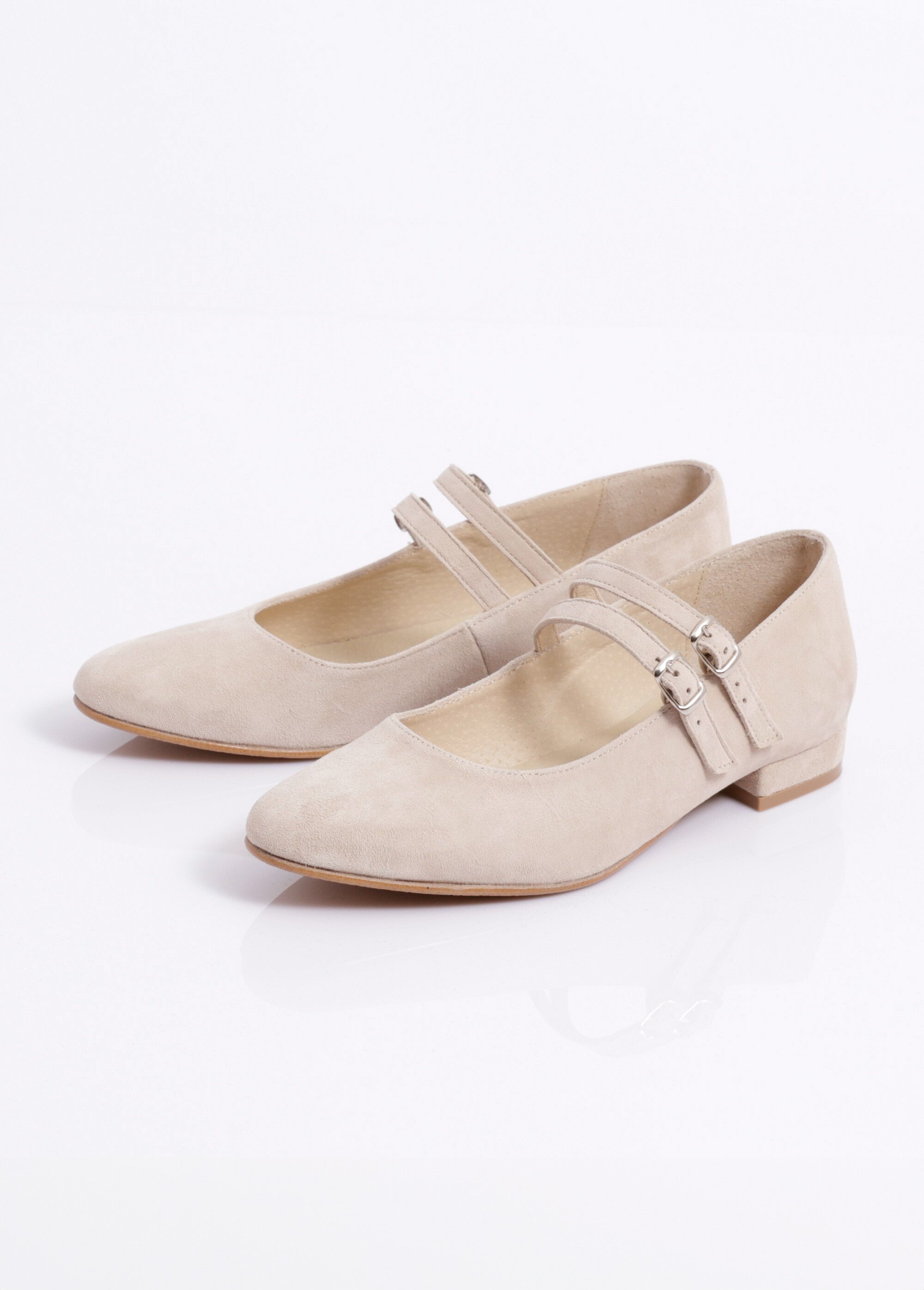 Ballerines babies cuir à talon double bride