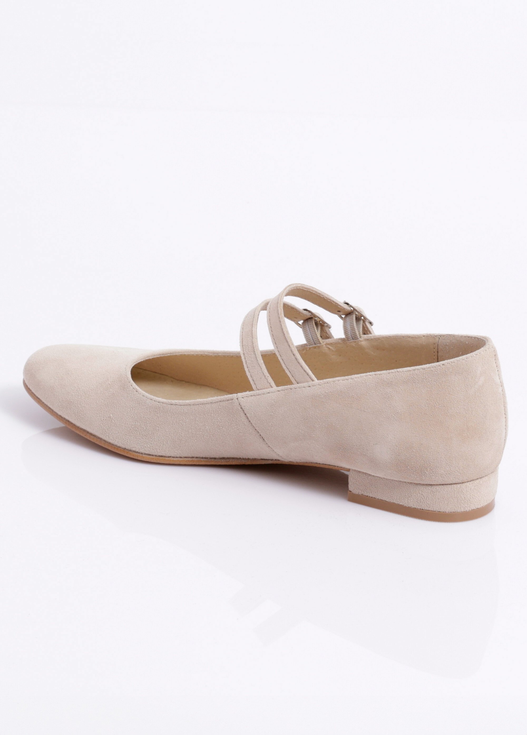 Ballerines babies cuir à talon double bride