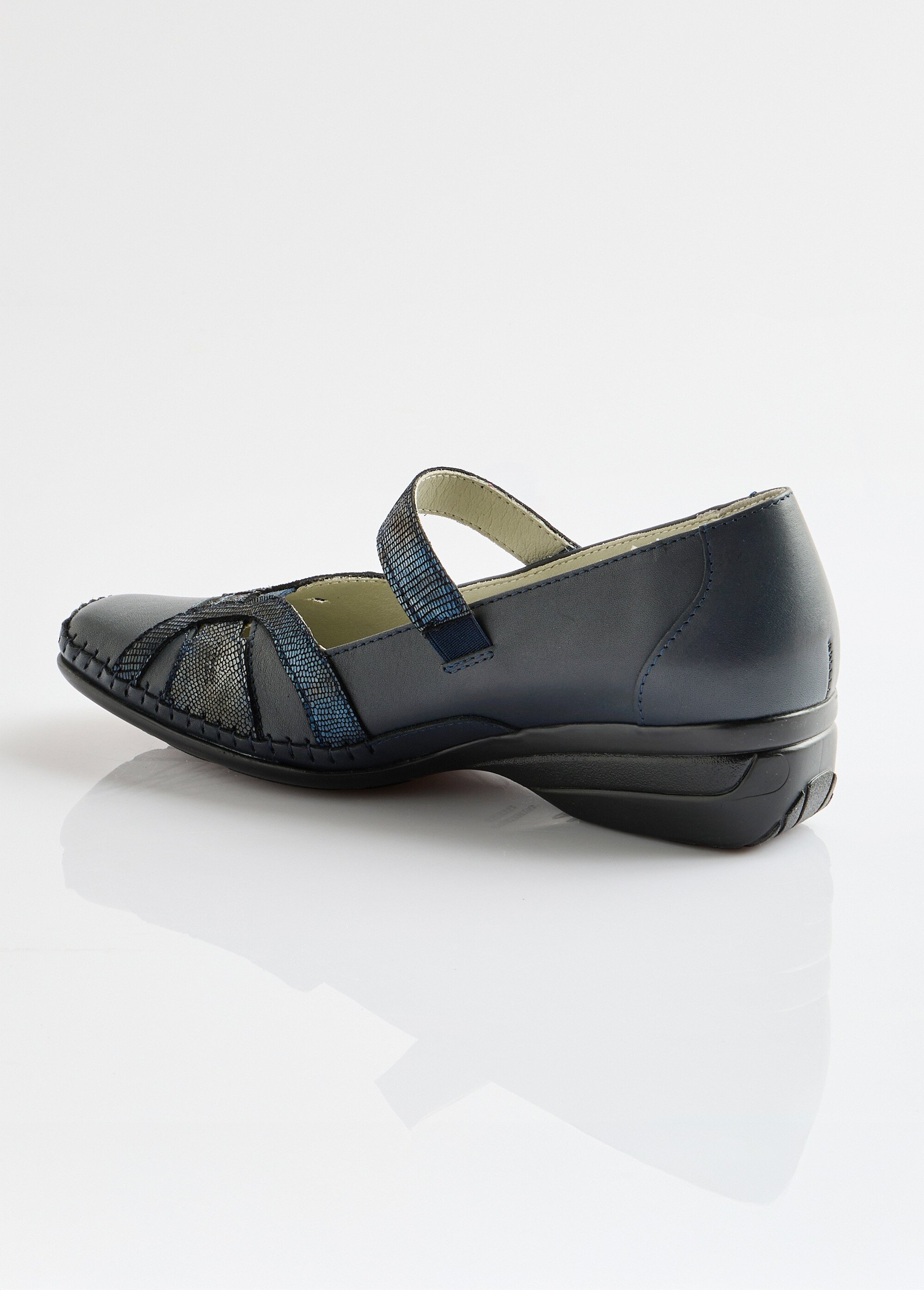 Ballerines largeur confort cuir scratchées