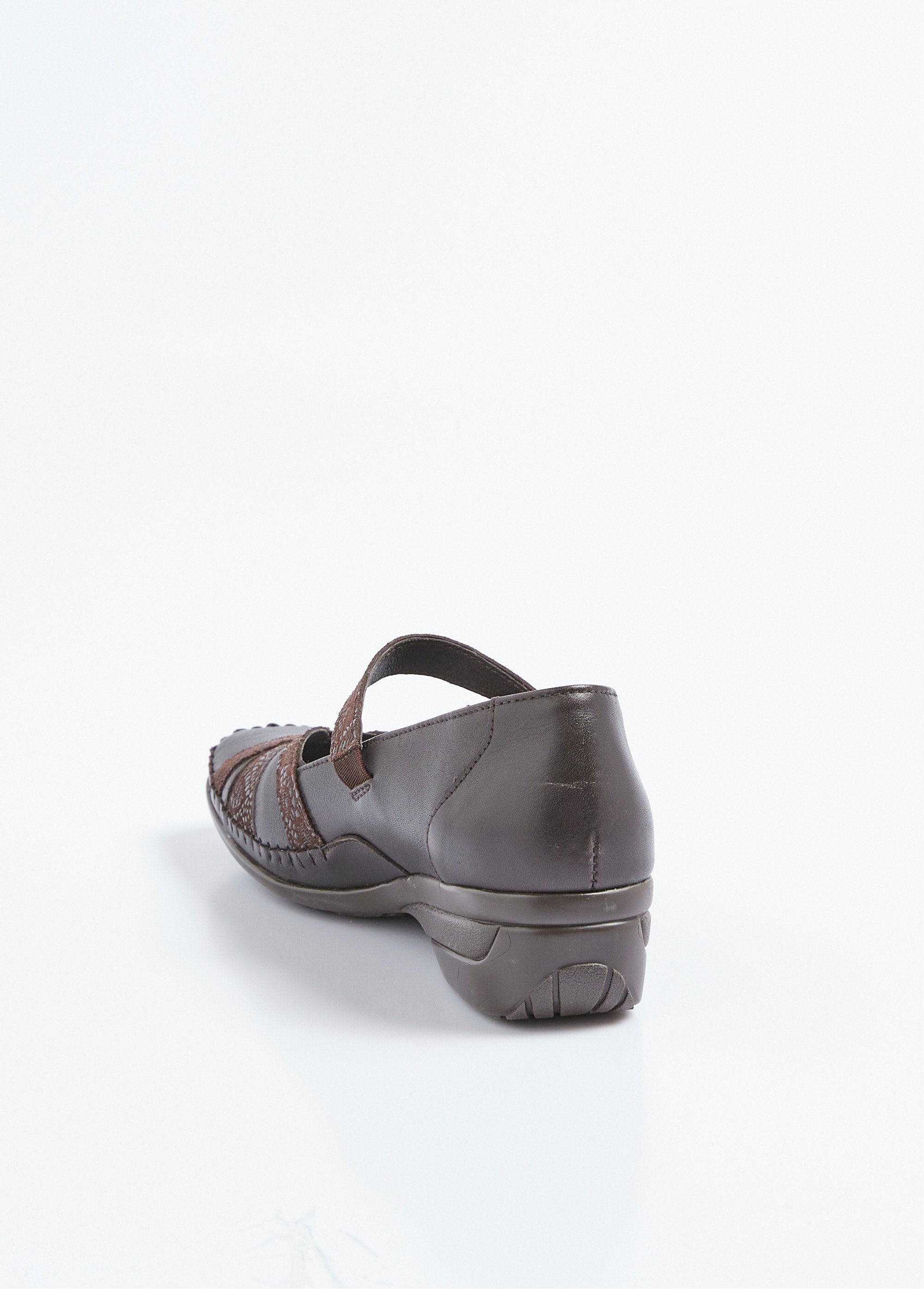 Ballerines largeur confort cuir scratchées Femme Marron OBRIANE DO1