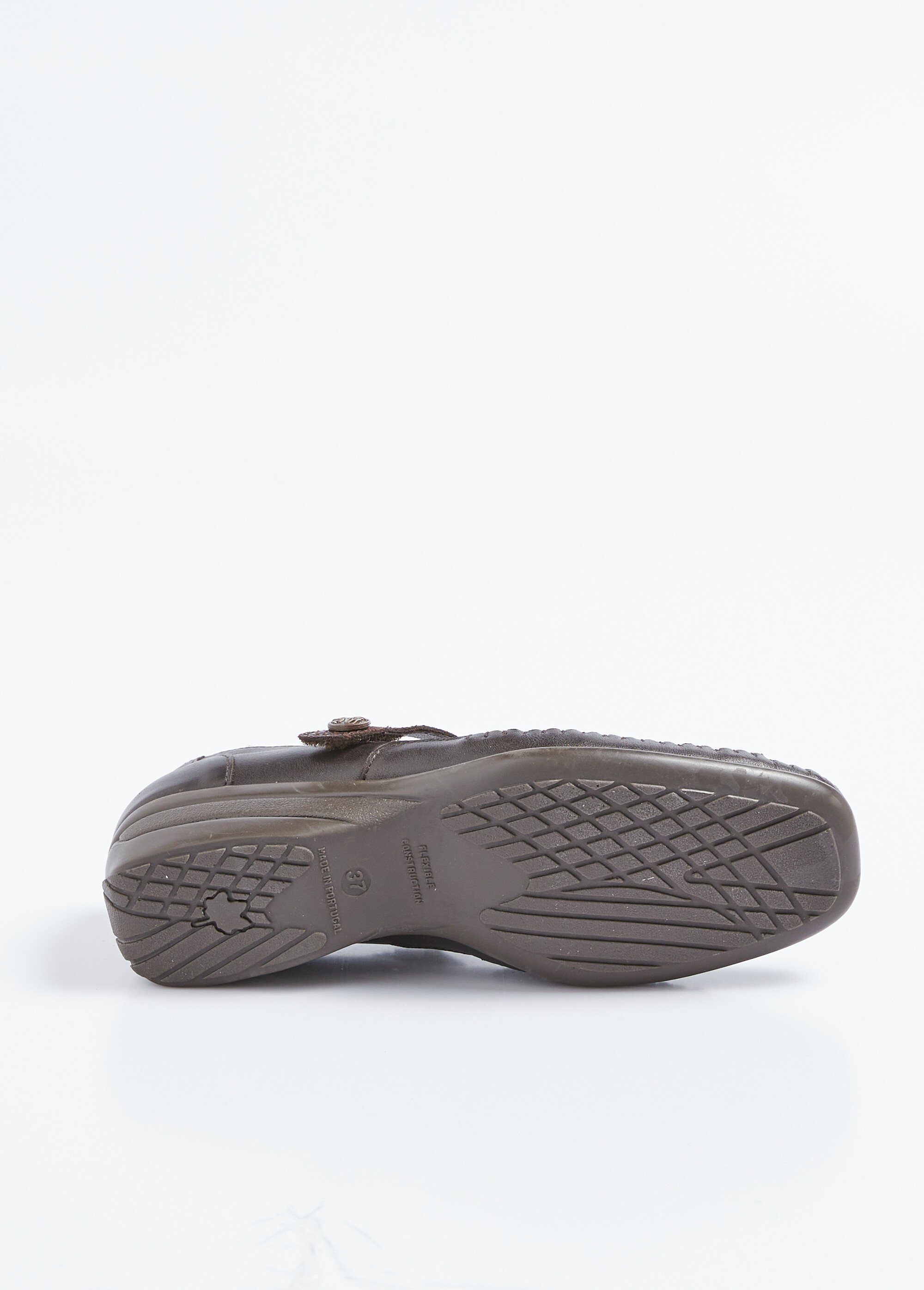 Ballerines largeur confort cuir scratchées Femme Marron OBRIANE UN1