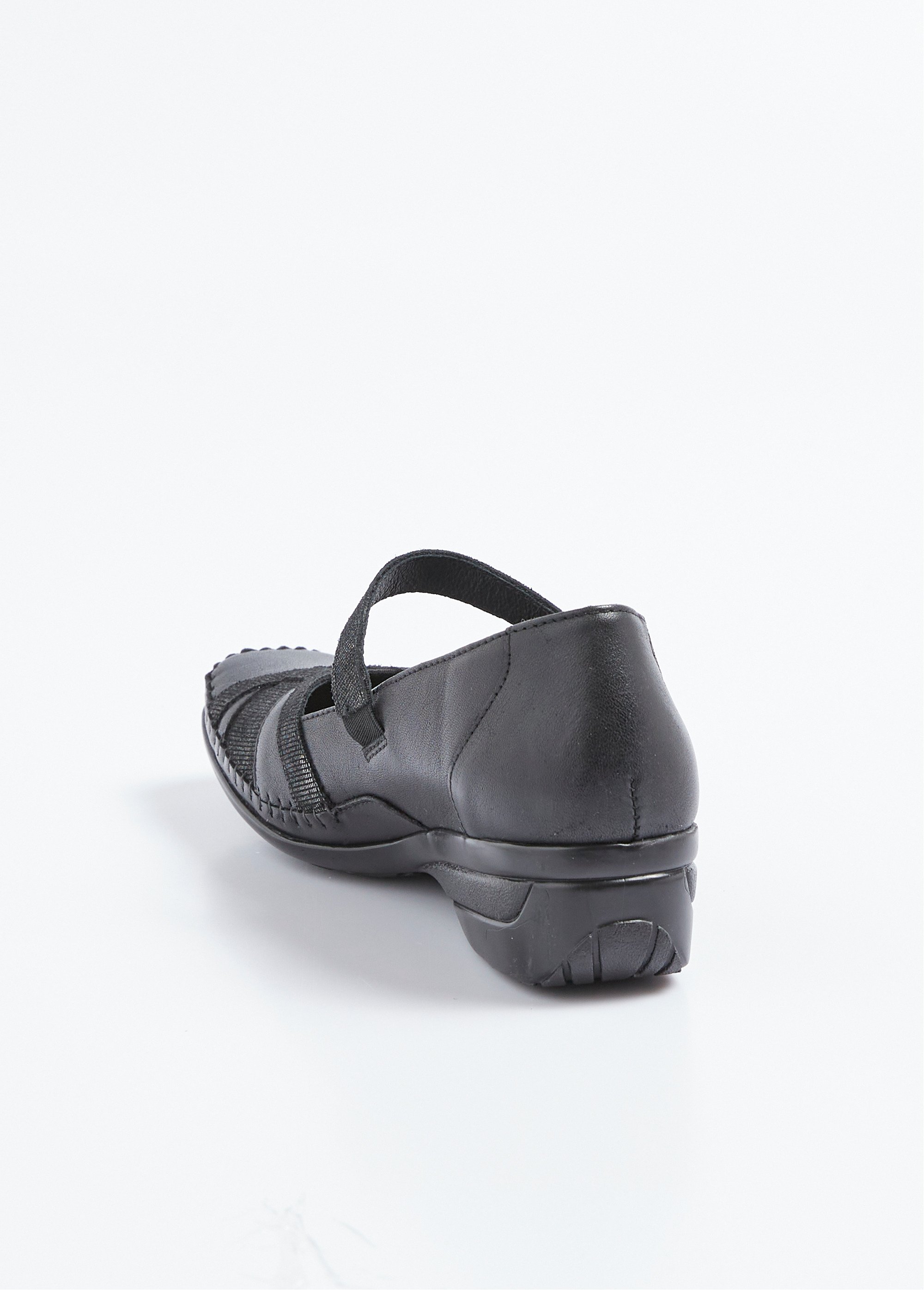Ballerines largeur confort cuir scratchées Femme Noir OBRIANE DO1