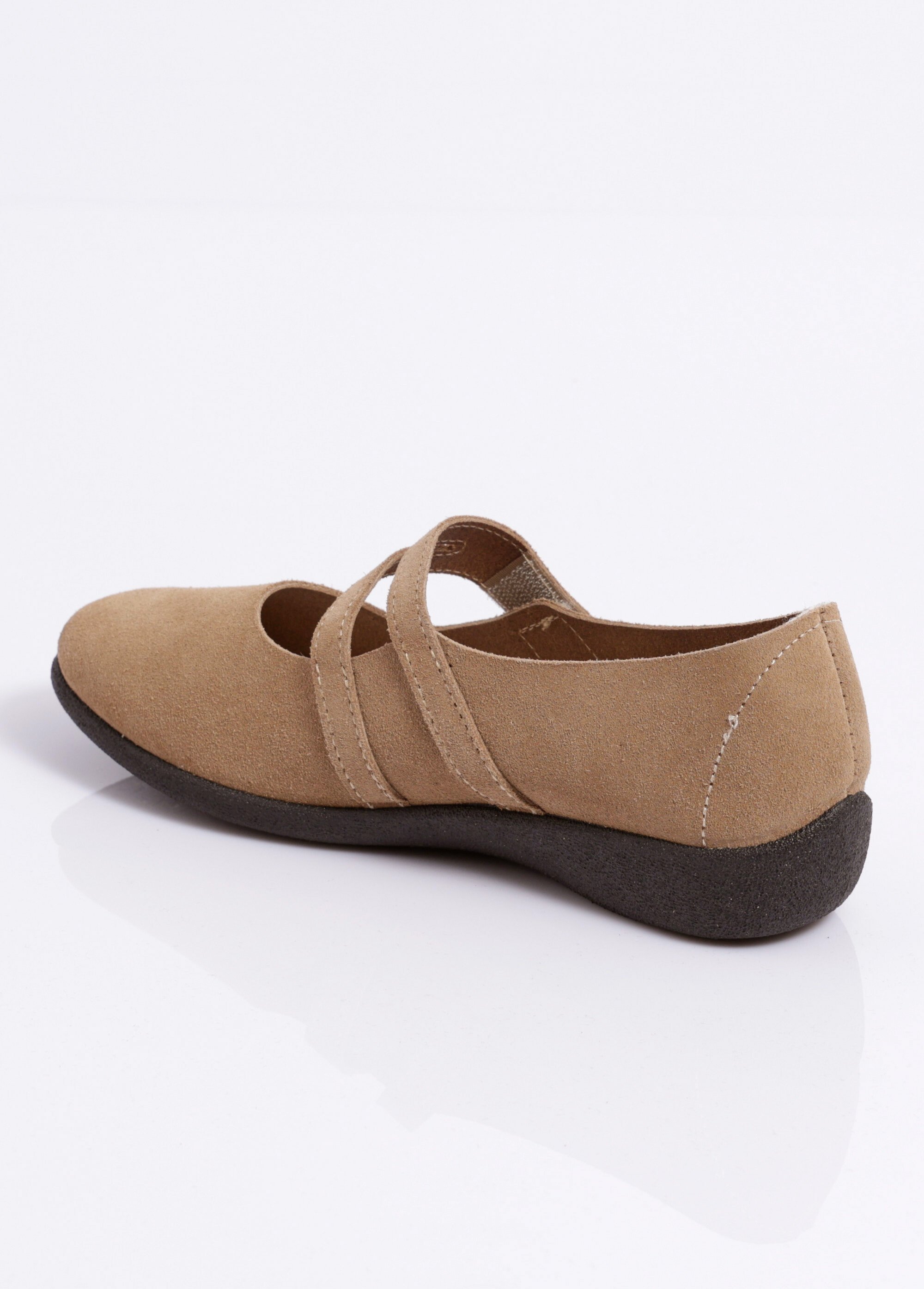 Ballerines scratchées cuir fabriquées en France Femme Marron OCTUOR DO1