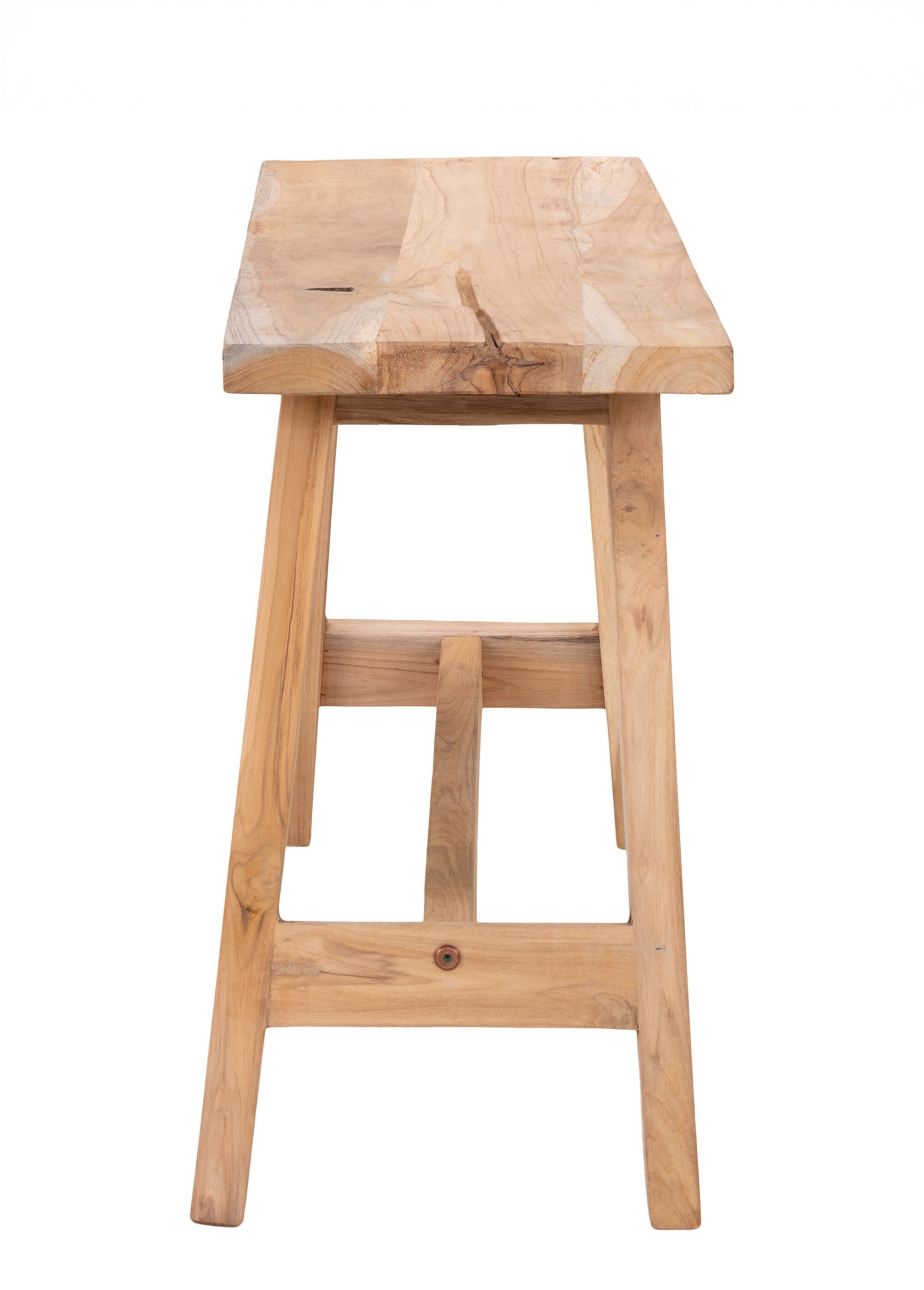 Banc bois de teck, style rustique chic BEIGE HN-1401011 DE2