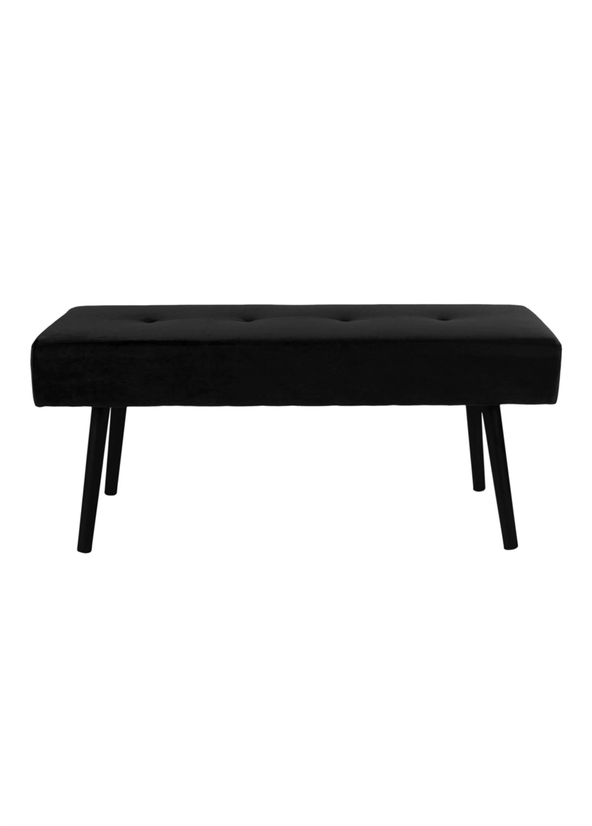 Banc monochrome en velours capitonné NOIR HN-1401009 DE1