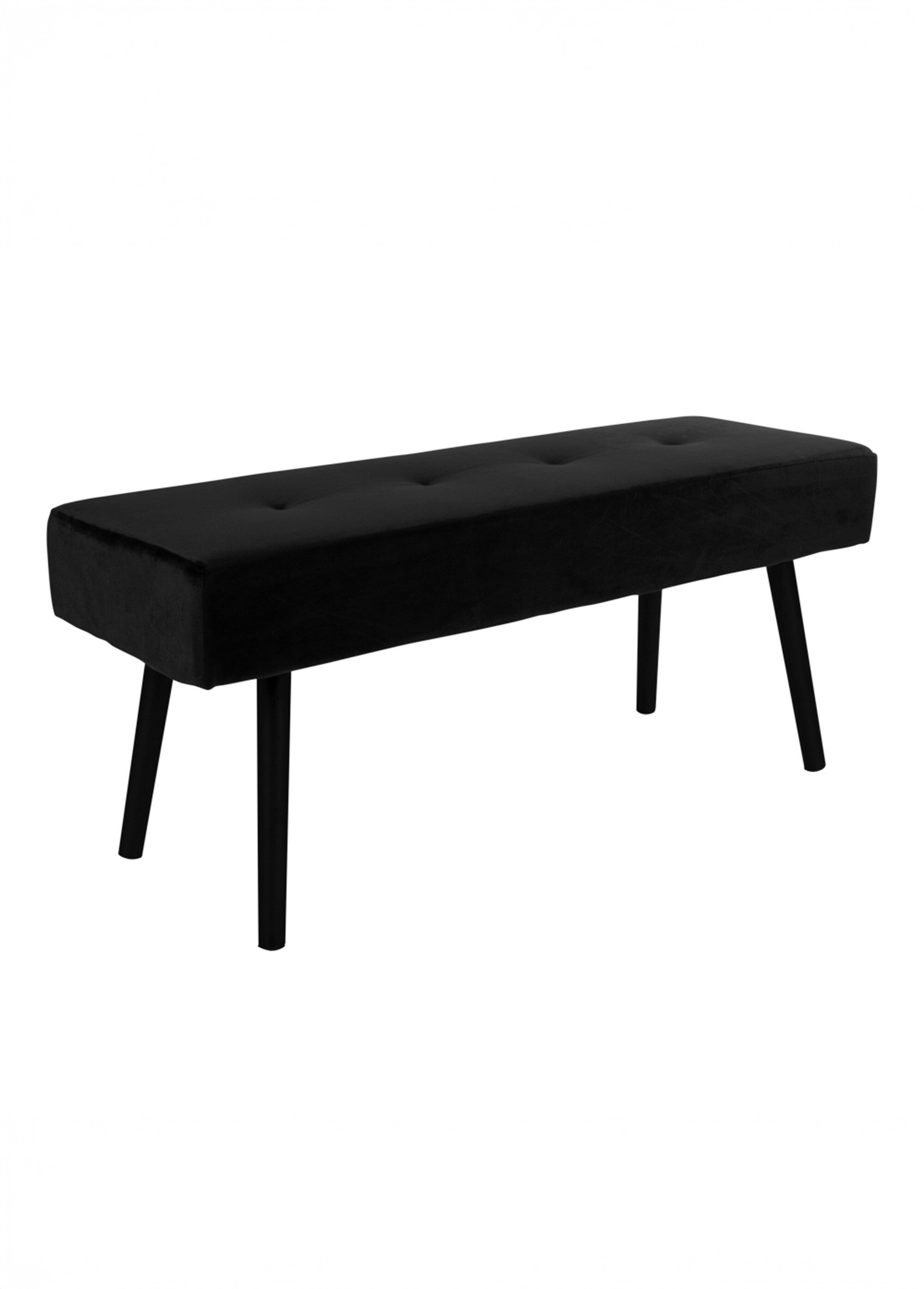 Banc monochrome en velours capitonné NOIR HN-1401009 FA1