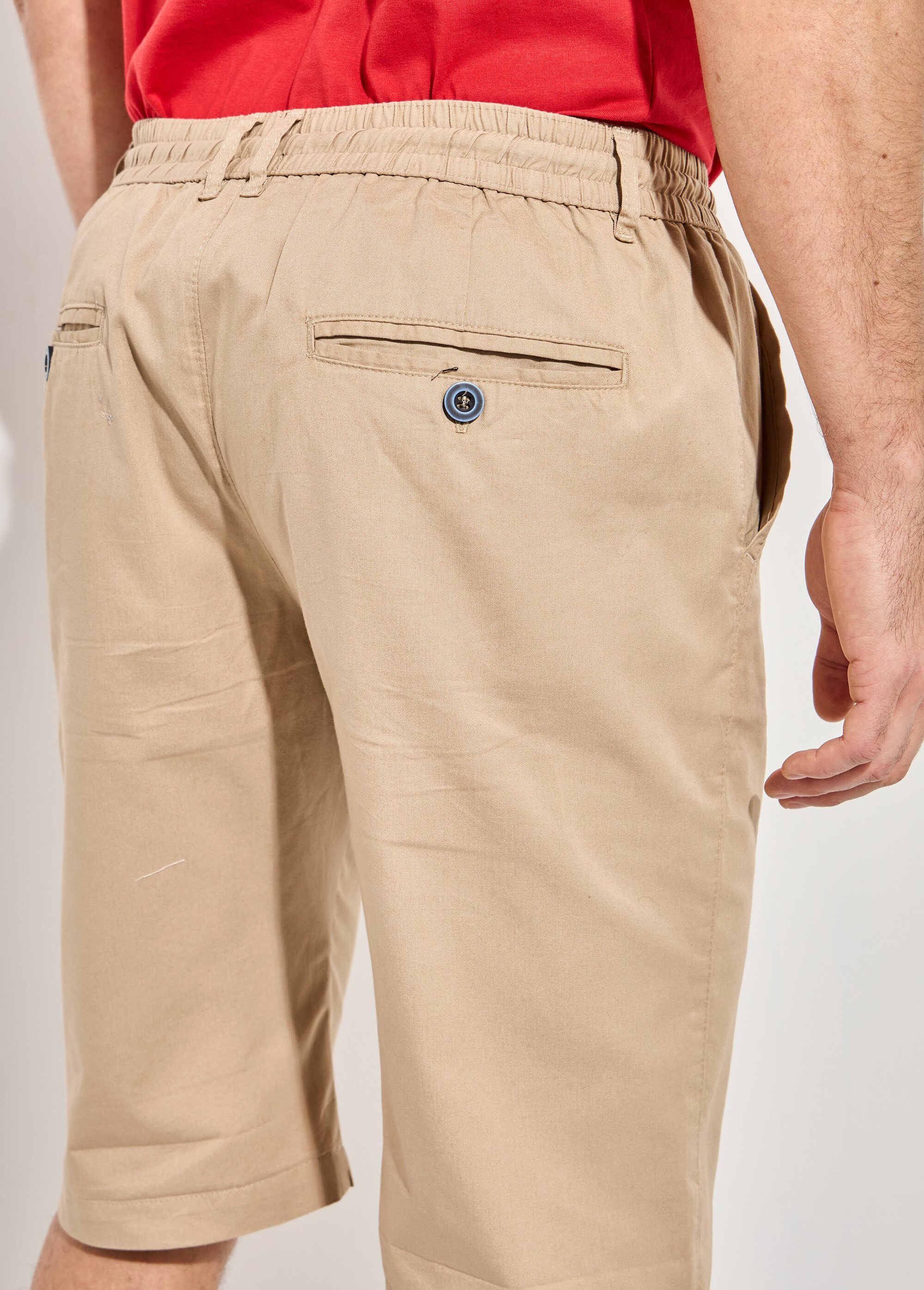 Bermuda coton ceinture élastiquée - lot de 2 Homme Bleu FRUIT DE2