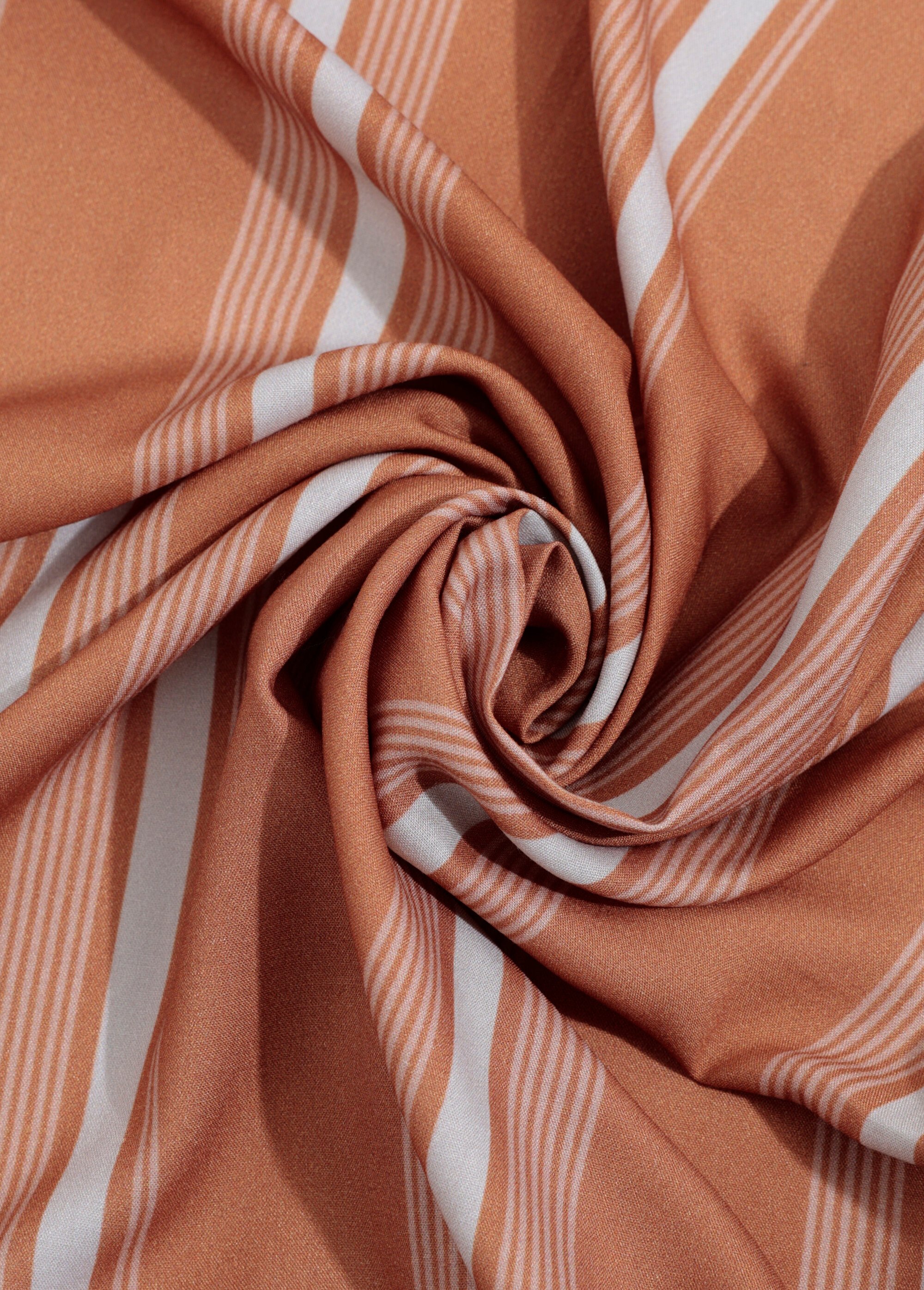 Coupon tissu ameublement rayé 6M MARRON COT137571 FA1