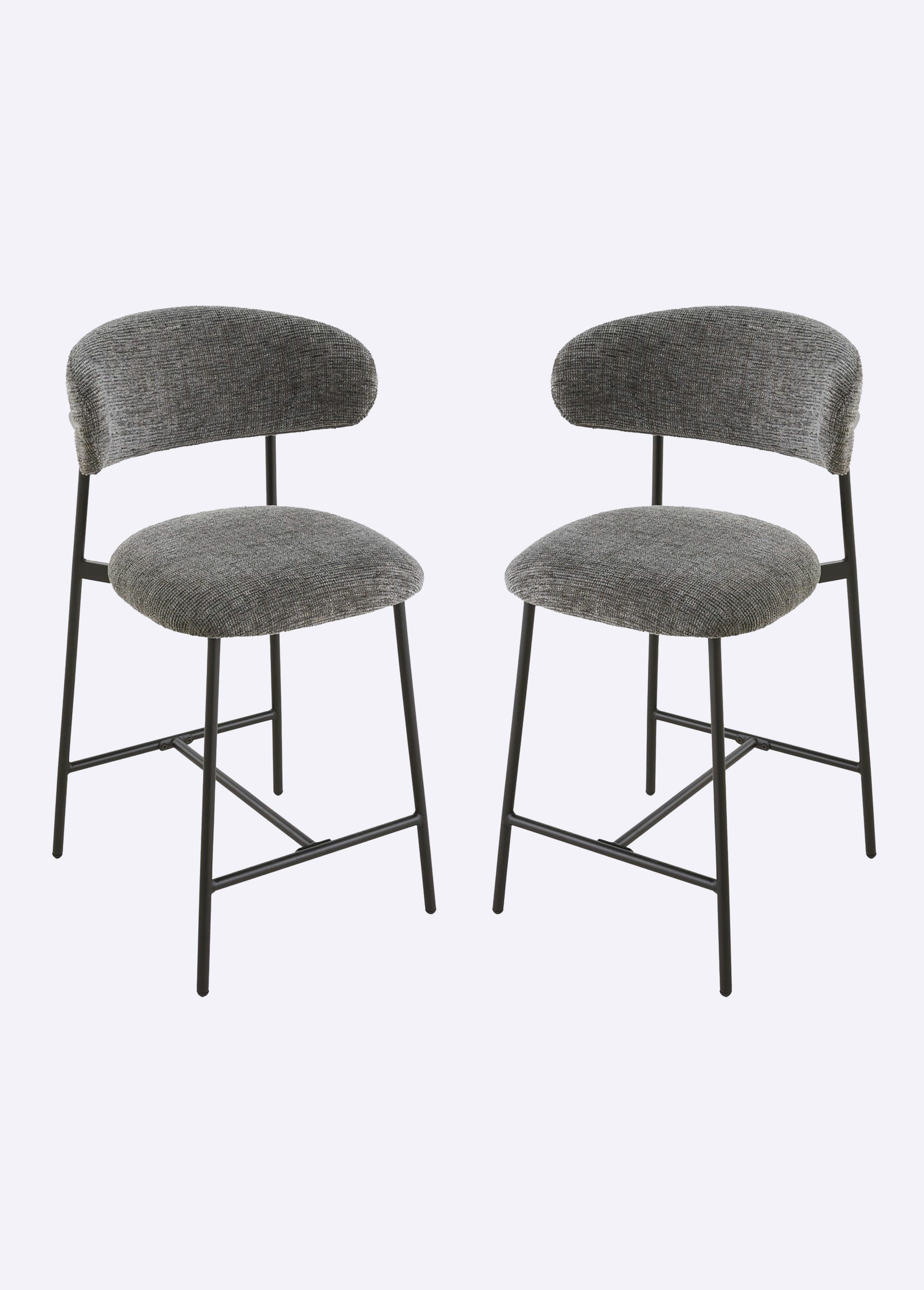 DRACO Tabourets hauts dossier tissu 1G