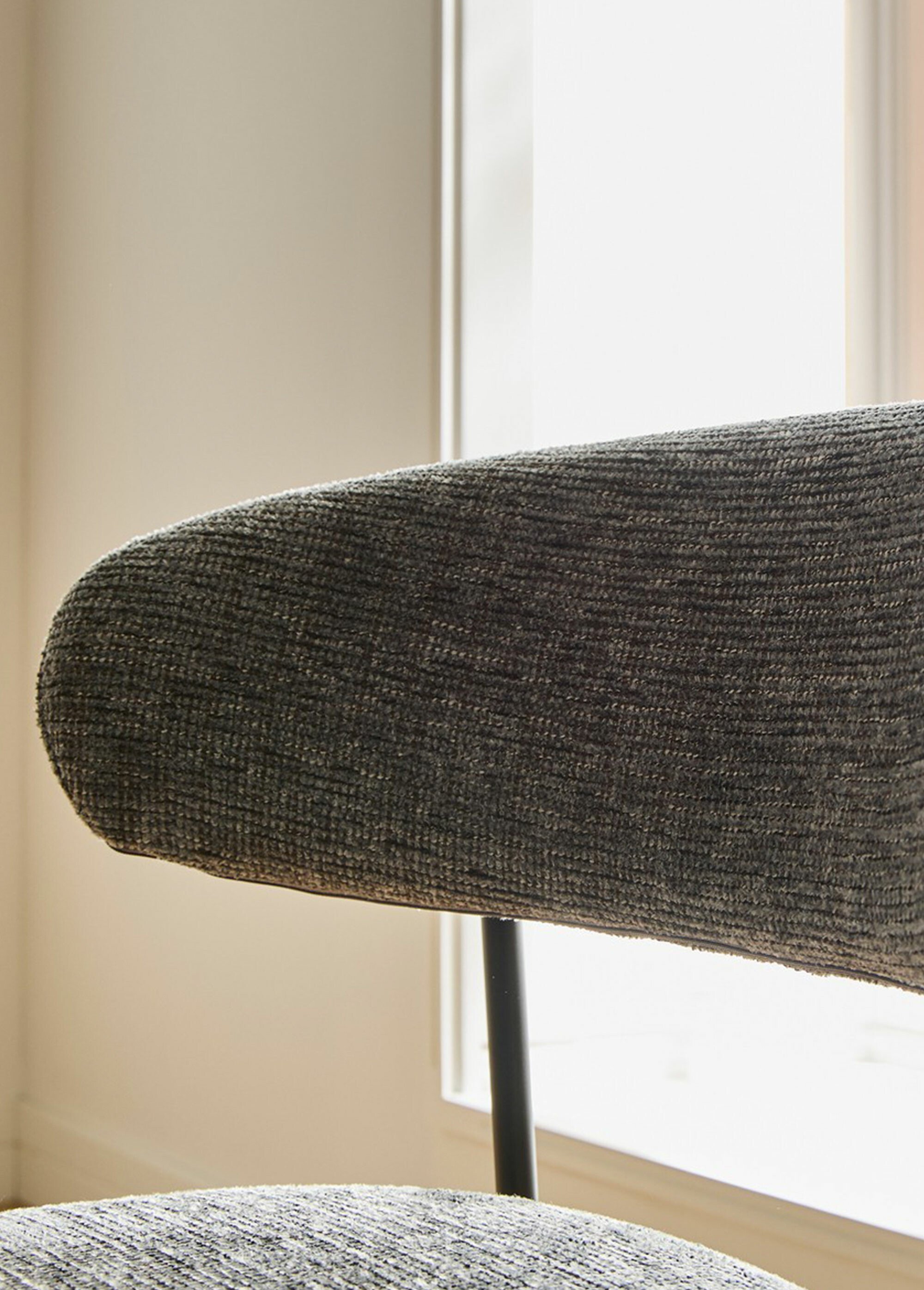 DRACO Tabourets hauts dossier tissu 1G GRIS CAL-15327133 SI2