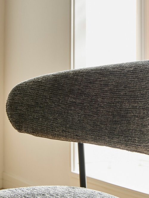 DRACO Tabourets hauts dossier tissu 1G GRIS CAL-15327133 SI2