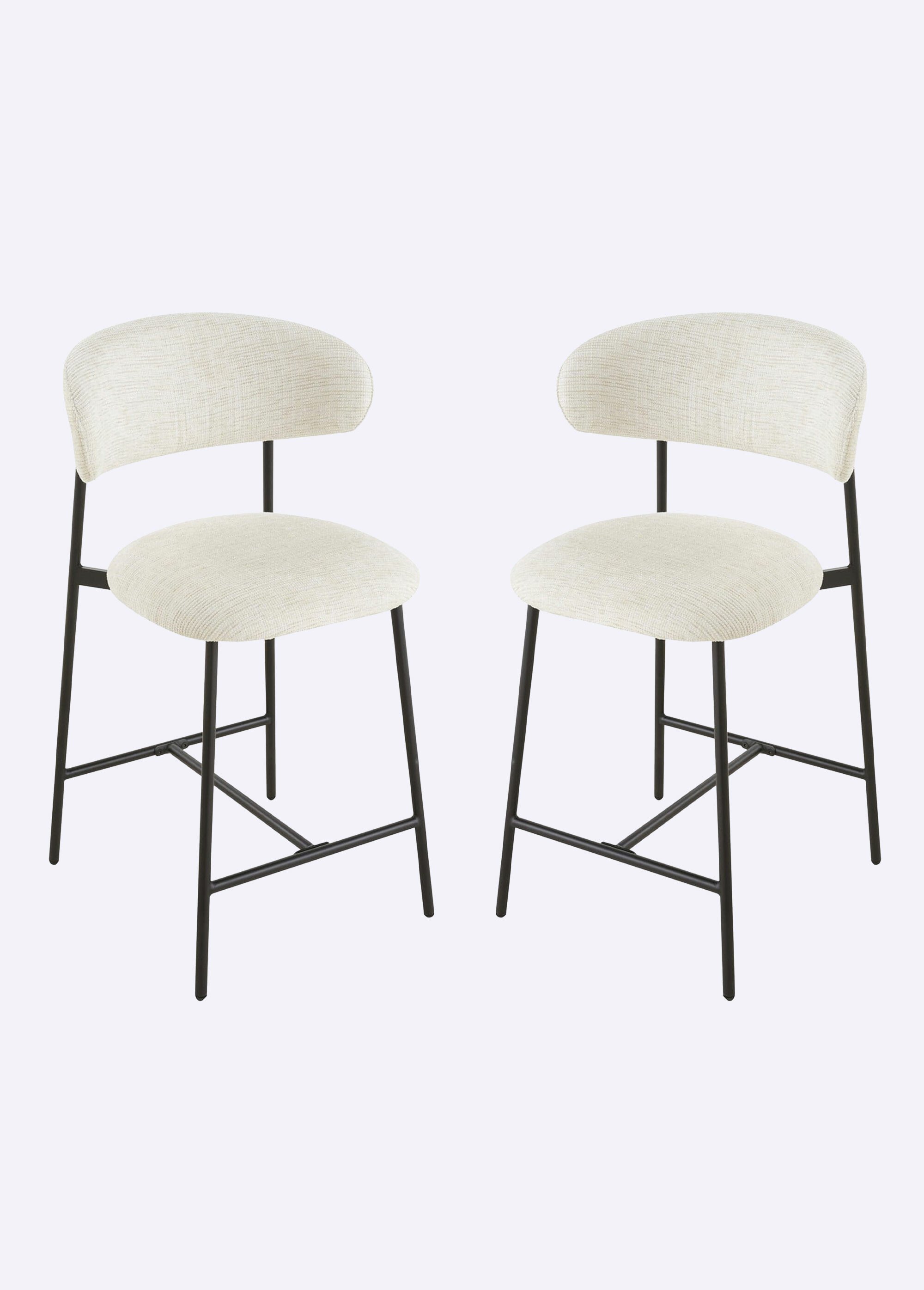 DRACO Tabourets hauts dossier tissu 2B