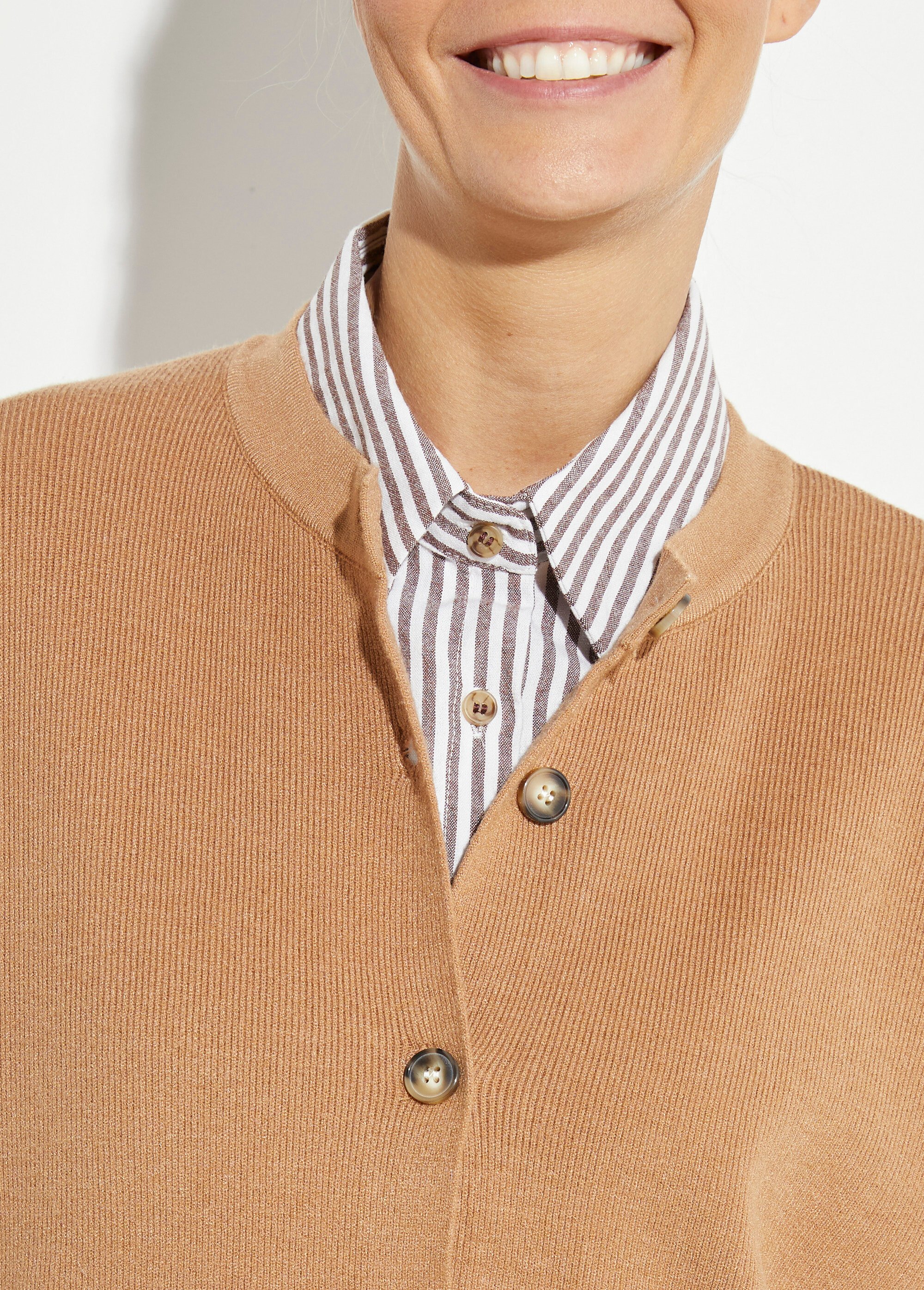 Gilet long sans manches avec col rond