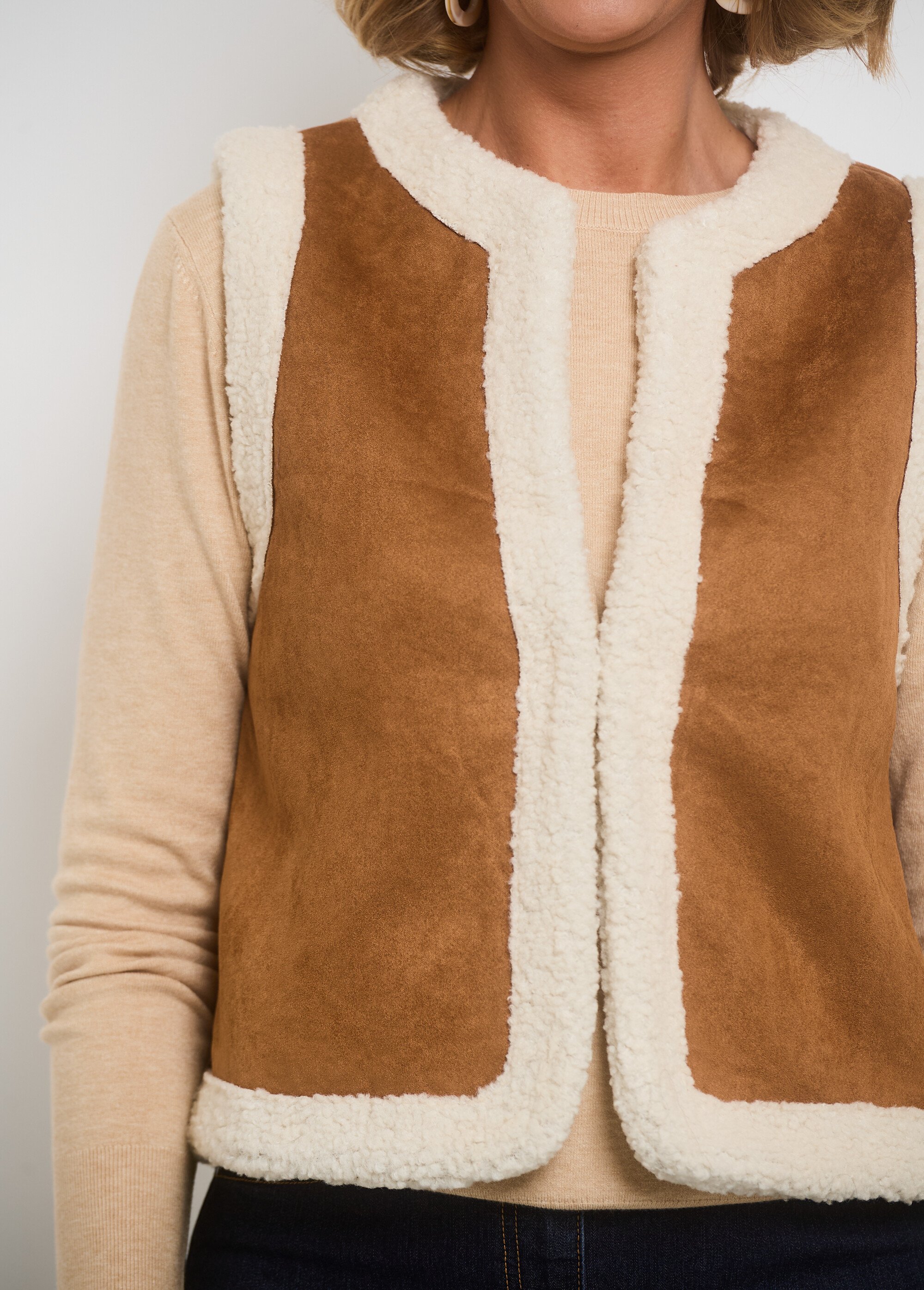 Camel Femme Pull Sans Manche Femme Marron Gilet Sans Manches Style