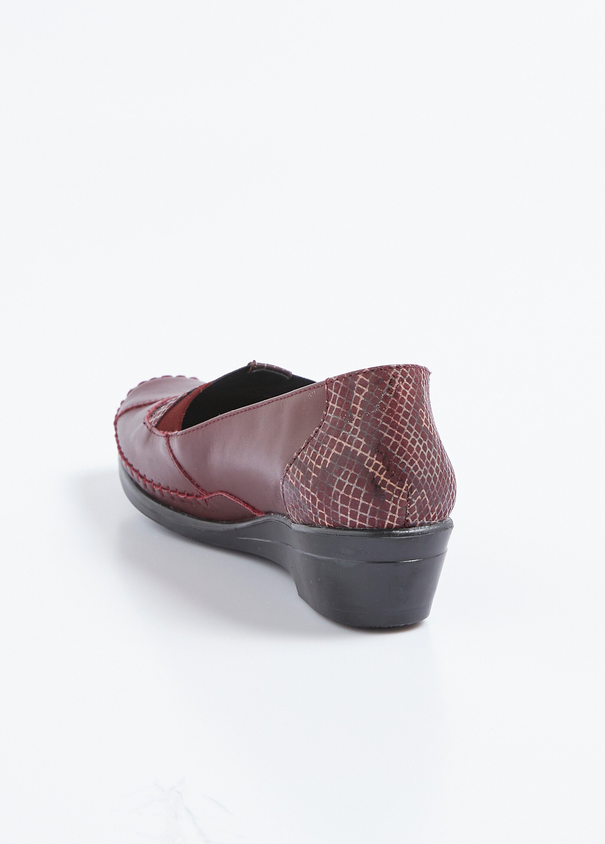 Mocassins élastiqués cuir largeur confort Femme Rouge ONDREA DO1