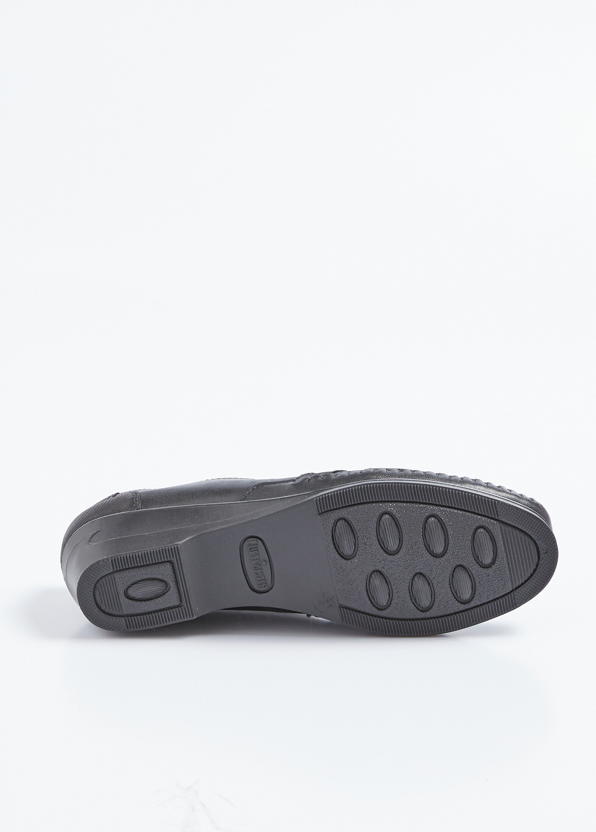 Mocassins élastiqués cuir largeur confort Femme Noir ONDREA UN1