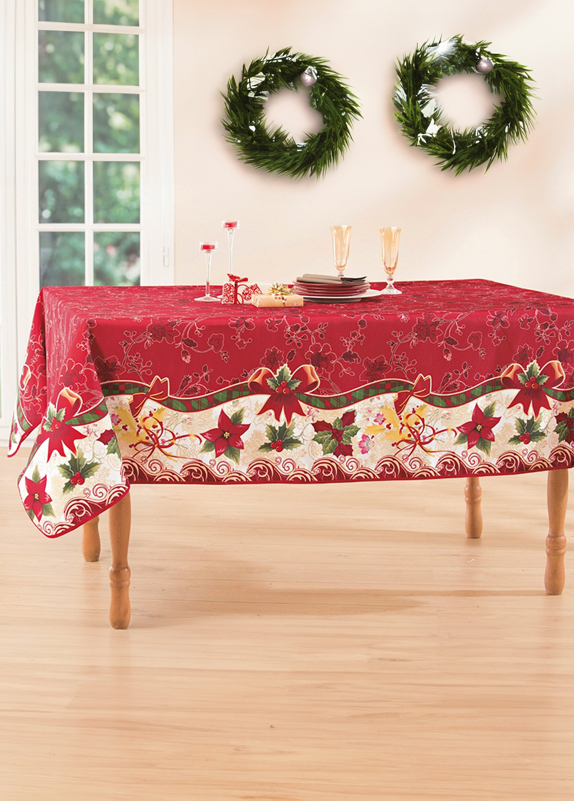 Nappe de Noël anti-tâches