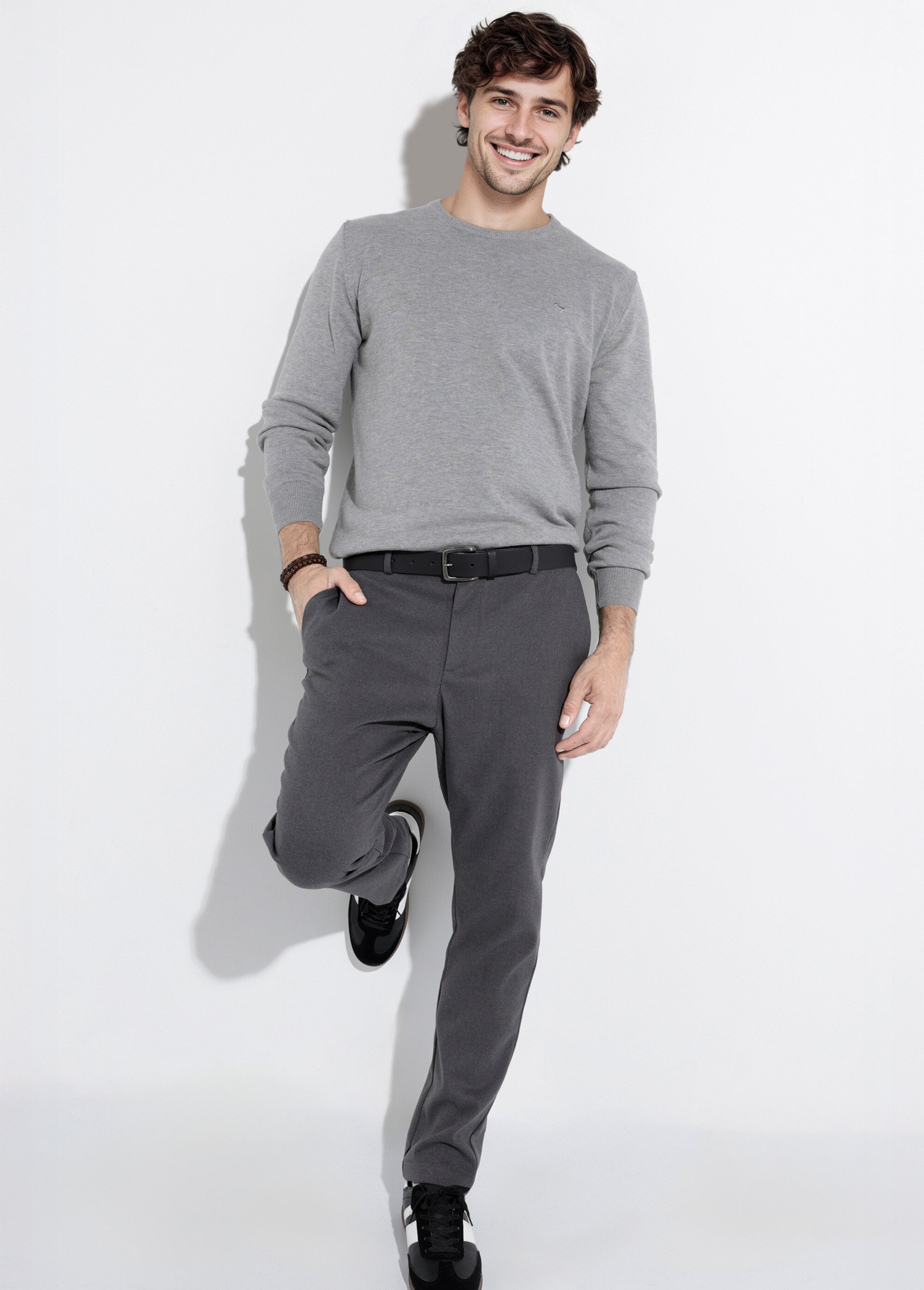 Pantalon chino casual chic en molleton