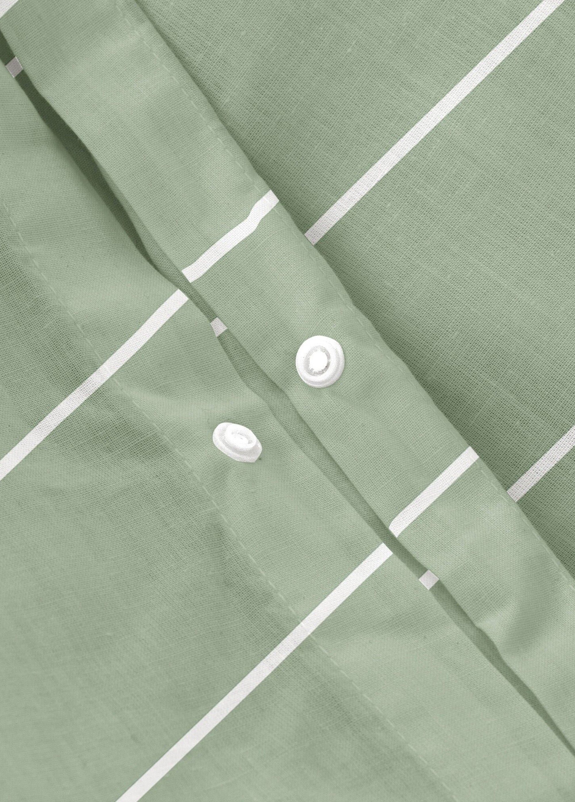 Parure de lit coton rayures fines Vert GA-NAIRI DE2