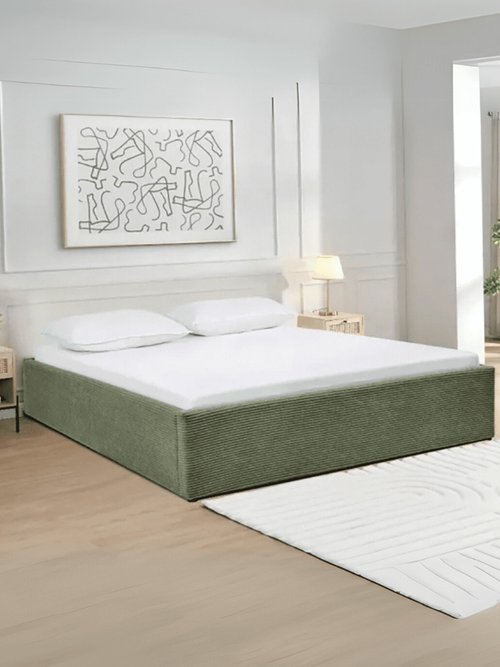 ROMY Lit coffre cotelé avec sommier, 2K VERT CAL-14865133 SI1