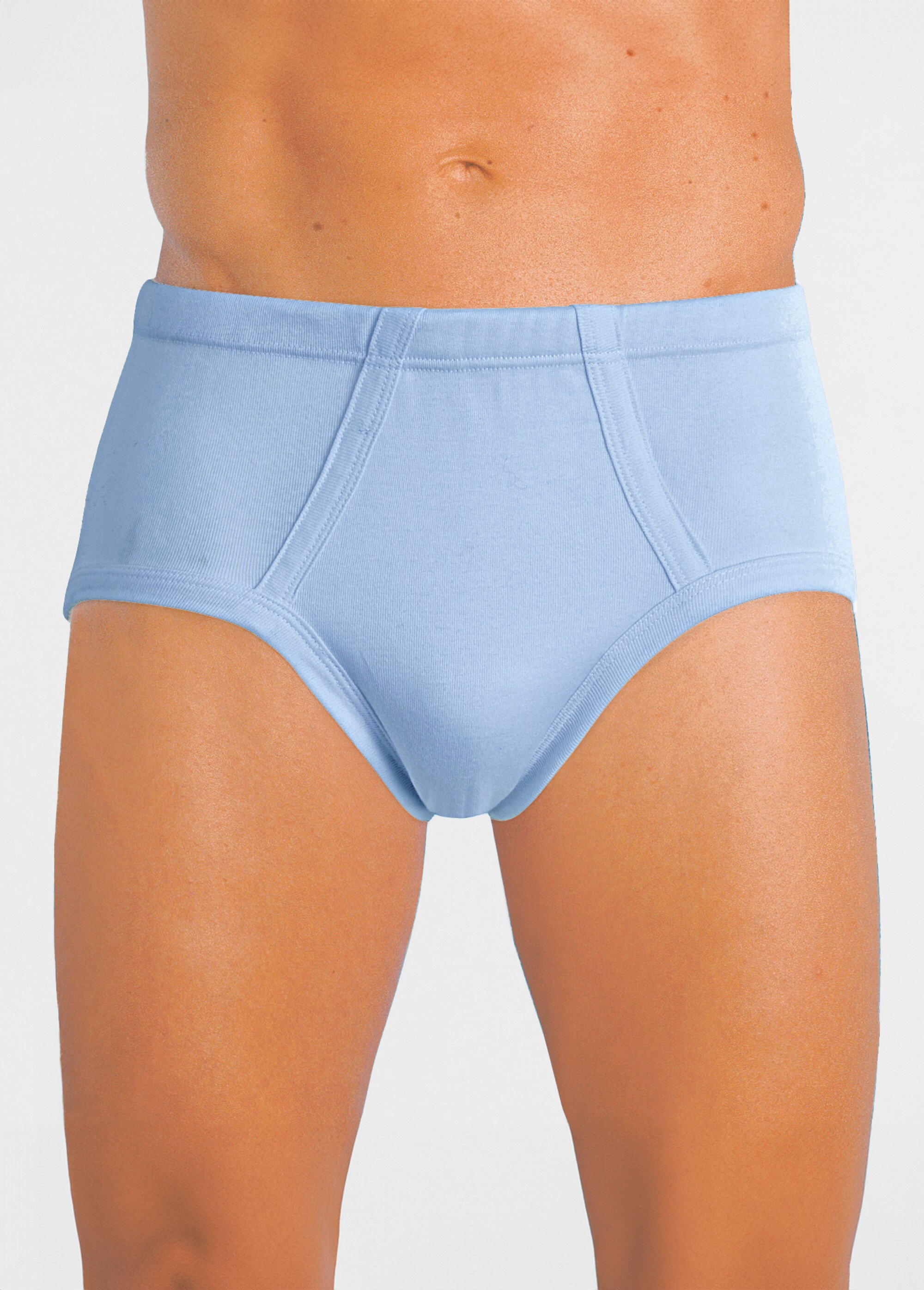 Slips fermés en coton peigné Homme Bleu IMPACT FA1