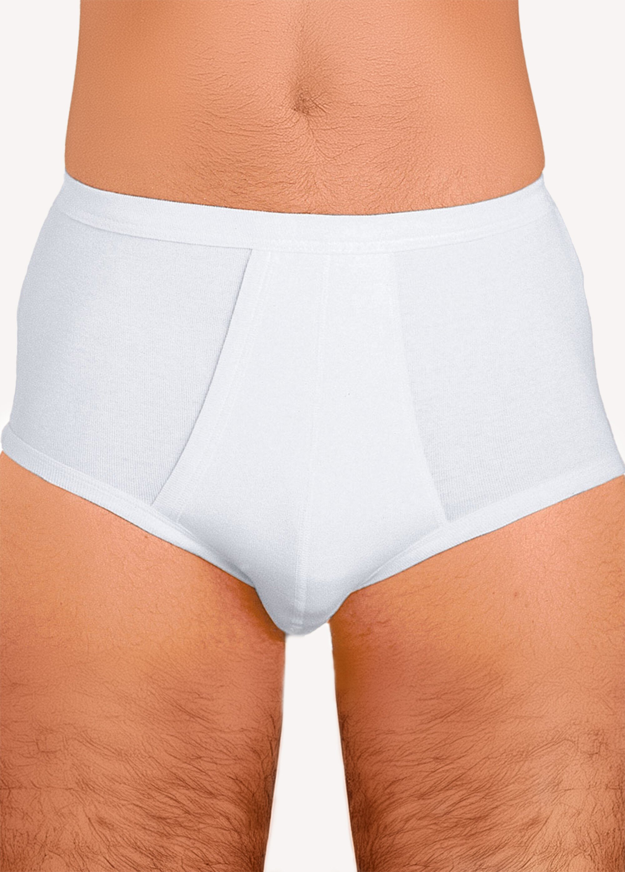 Slips ouverts en pur coton peigné Homme Blanc IRISAT FA1