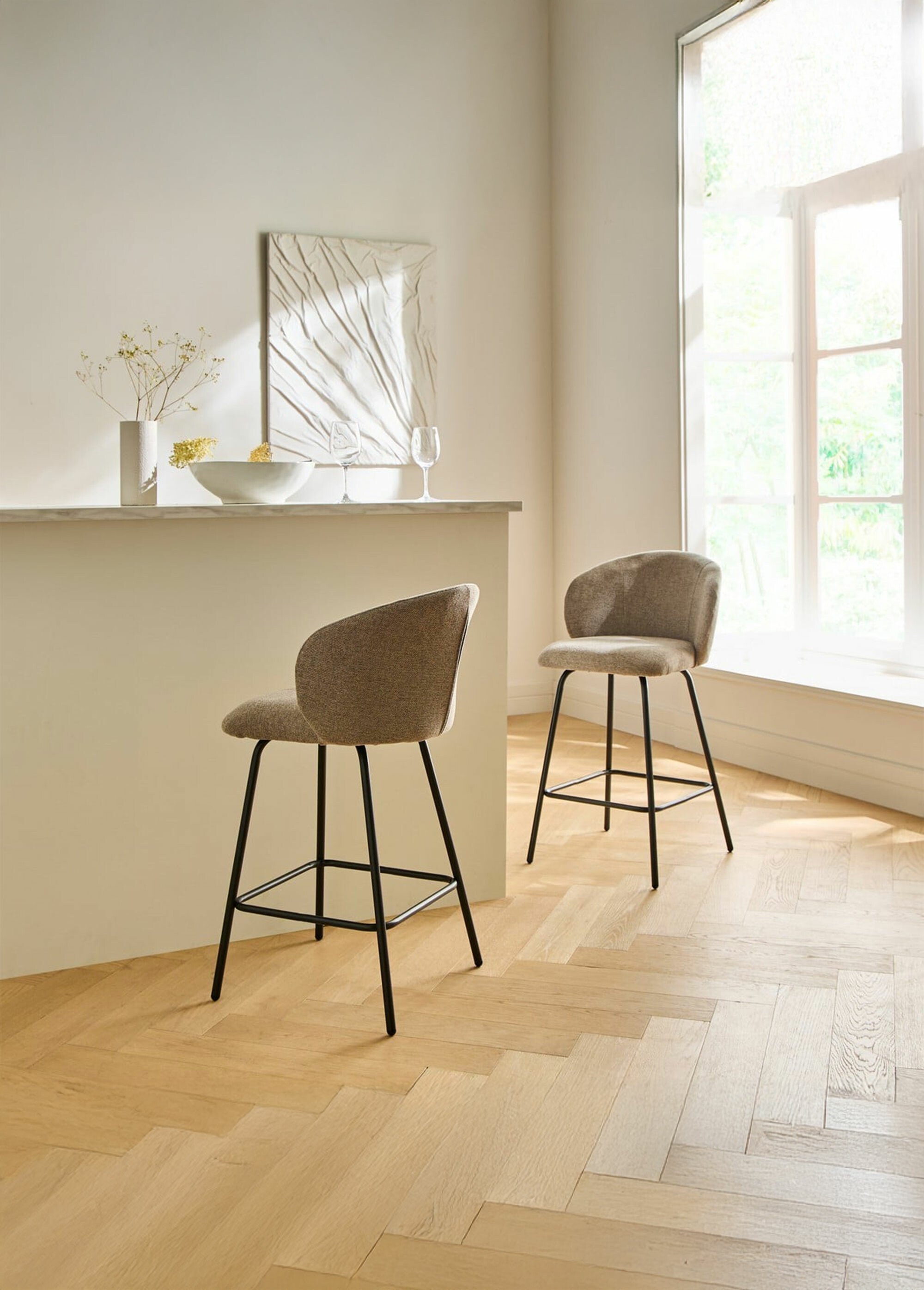 SORREL Tabourets hauts dossier tissu 1M MARRON CAL-15329133 SI1