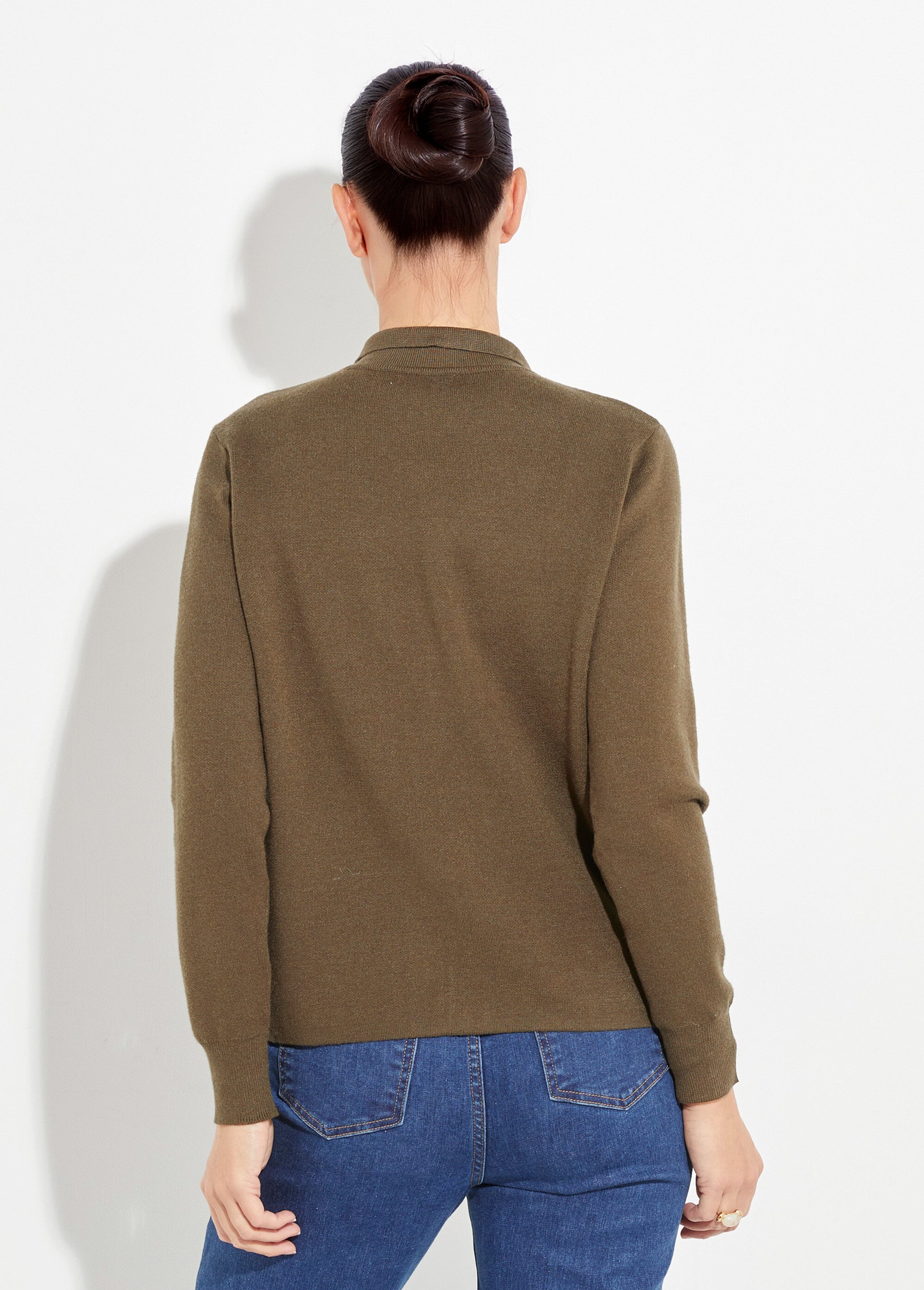 Veste maille jacquard et boutons métal