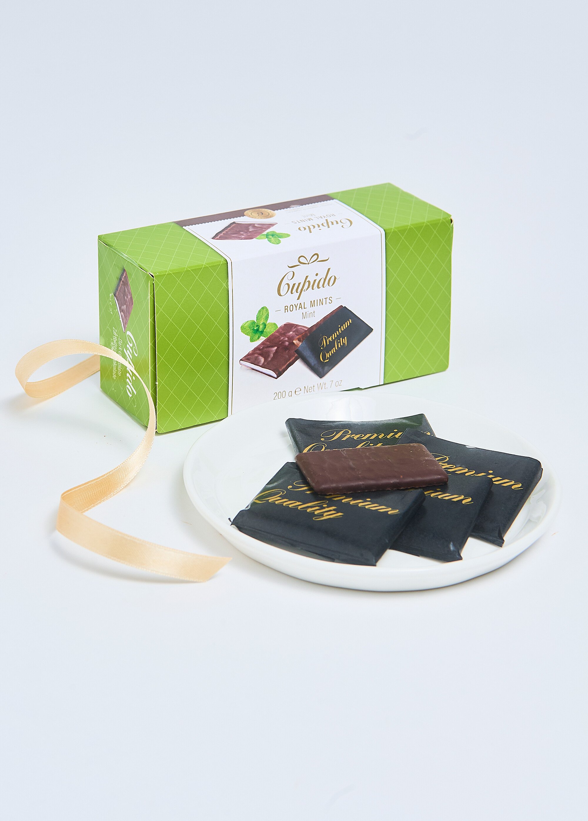 Fines tablettes chocolat fourré menthe