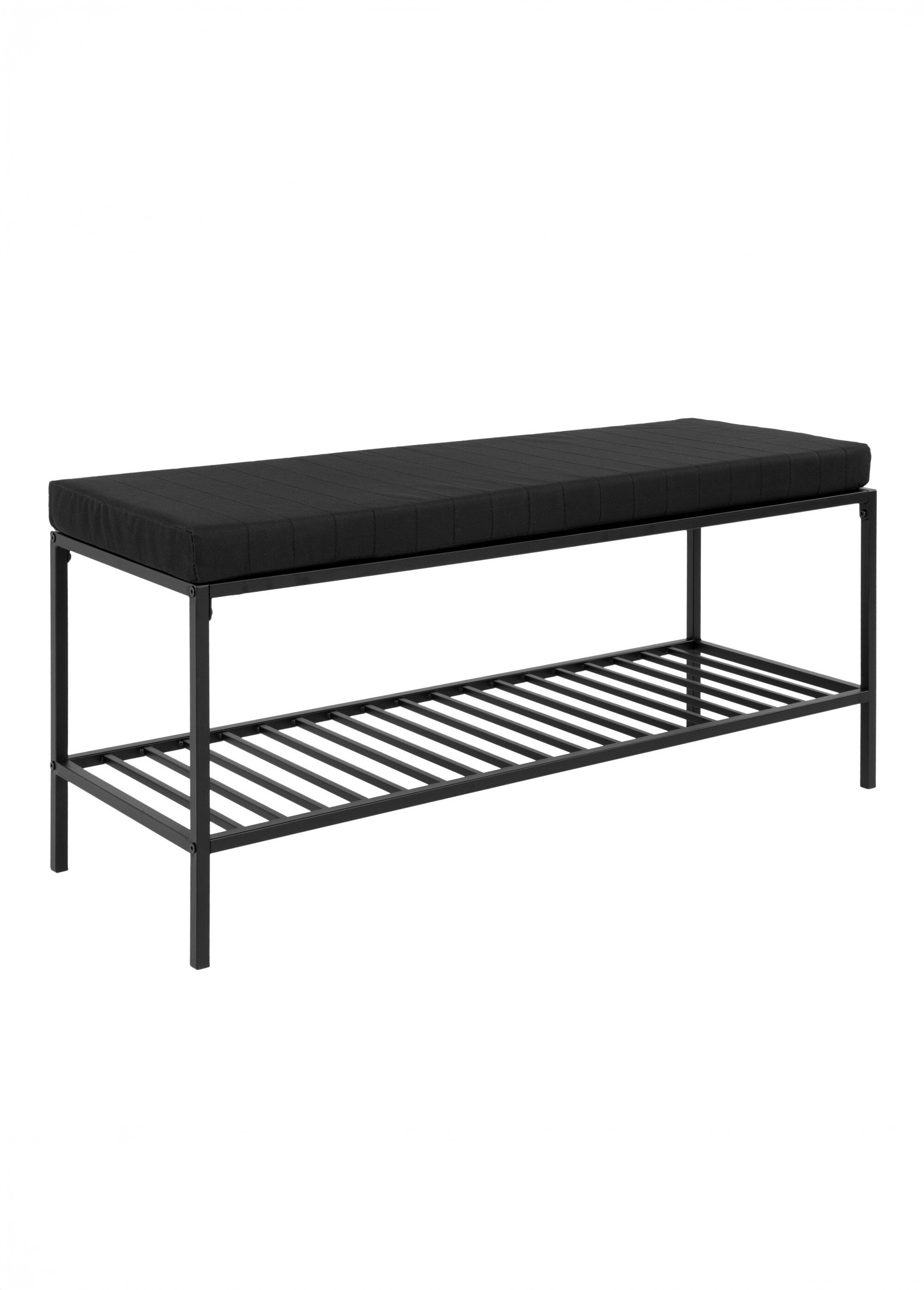 Banc d'entrée avec coussin ton sur ton NOIR HN-1401250 FA1