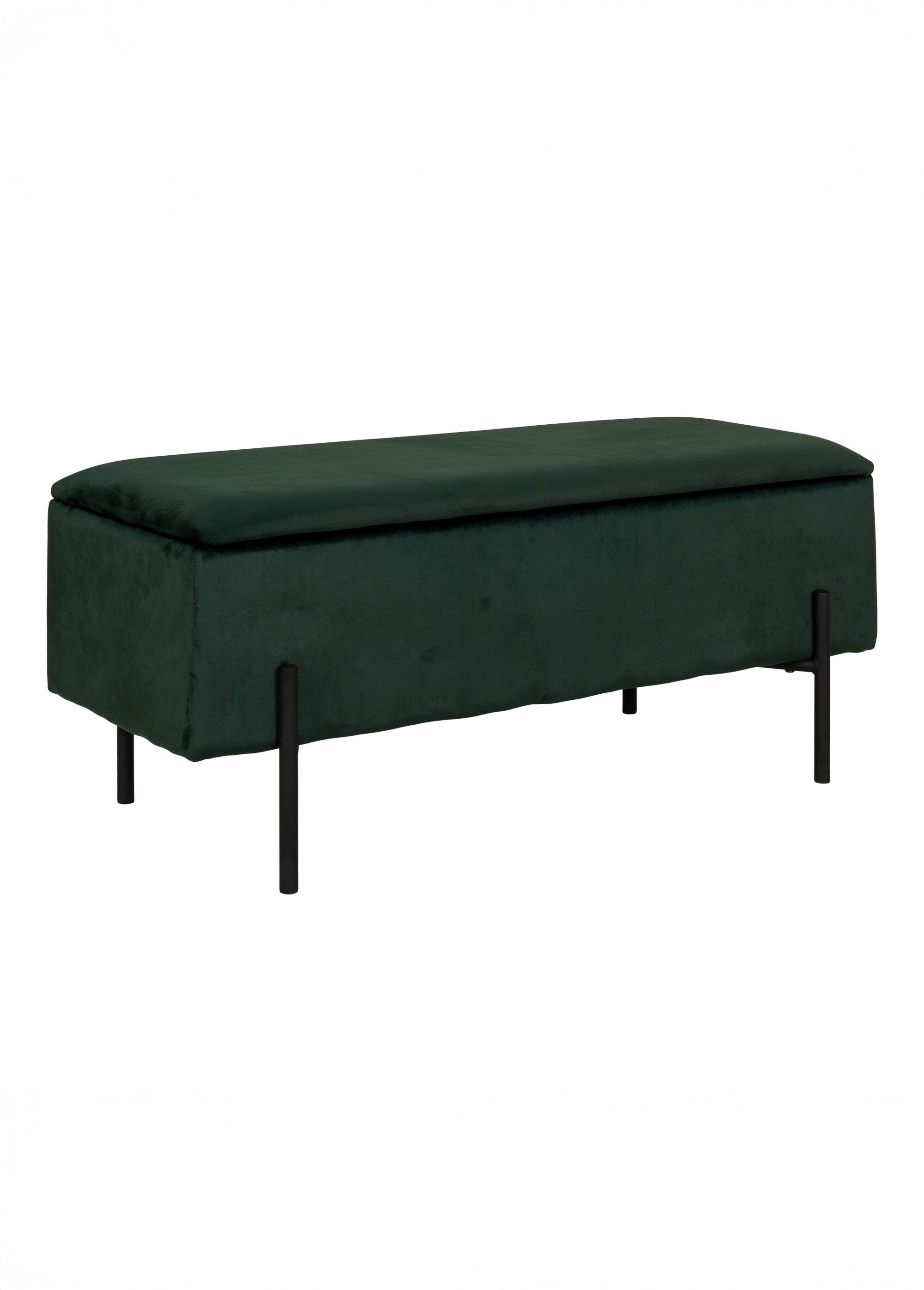 Banc velours, coffre de rangement 2V VERT HN-1409070 FA1