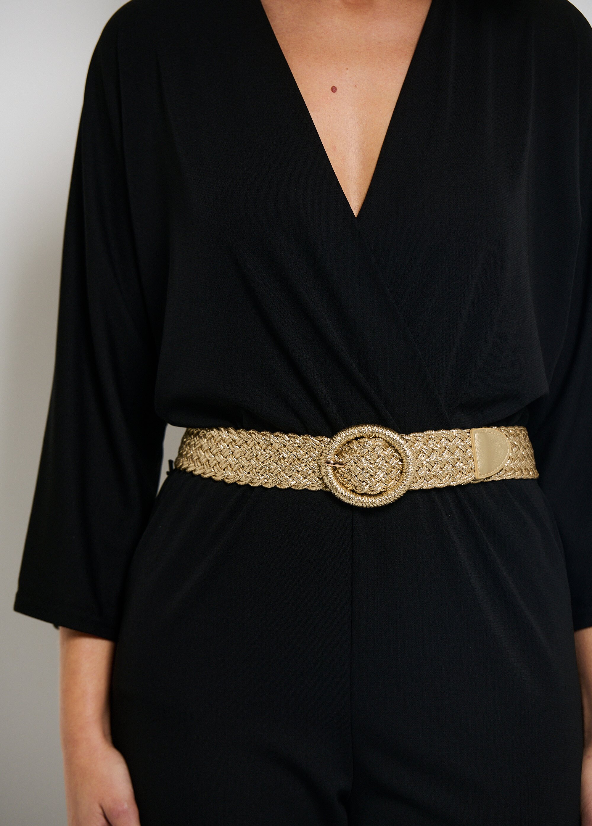Ceinture tressée dorée taille unique