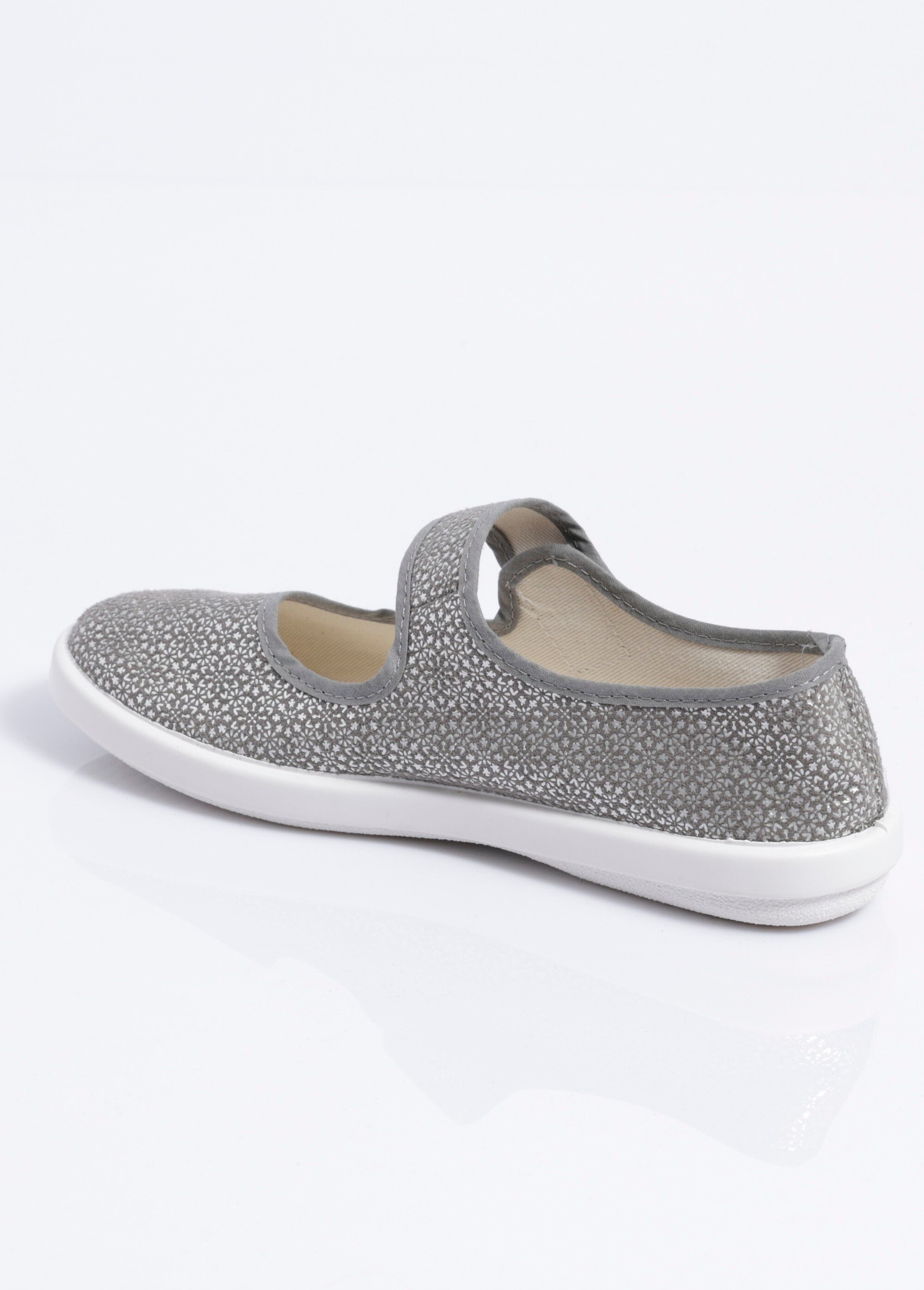 Chaussons babies à scratch largeur confort Femme Gris OKRAUT DO1