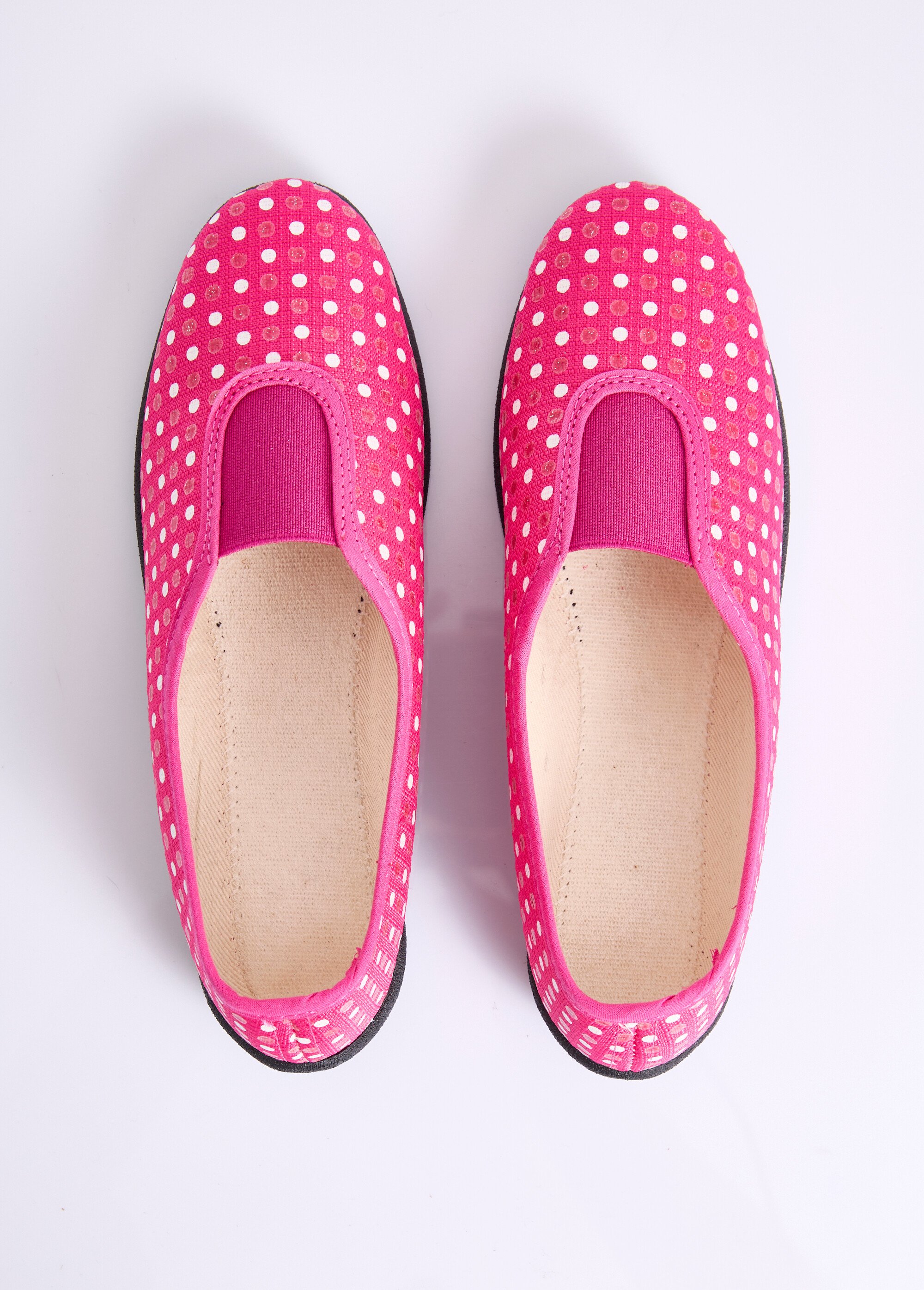 Chaussons ballerines élastiqués largeur confort Femme Rose OZOR OV1