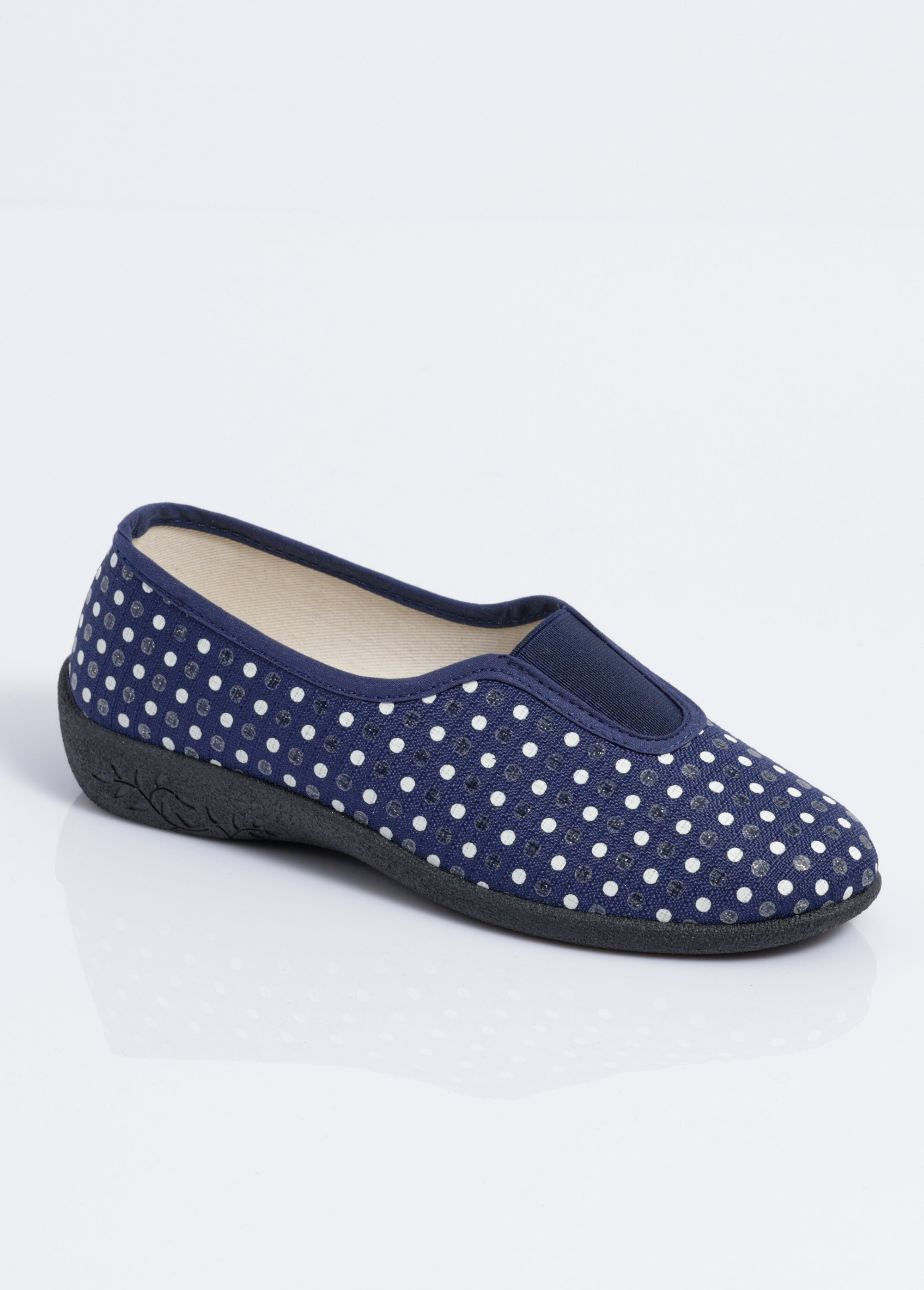 Chaussons ballerines élastiqués largeur confort Femme MARINE  OZOR FA1