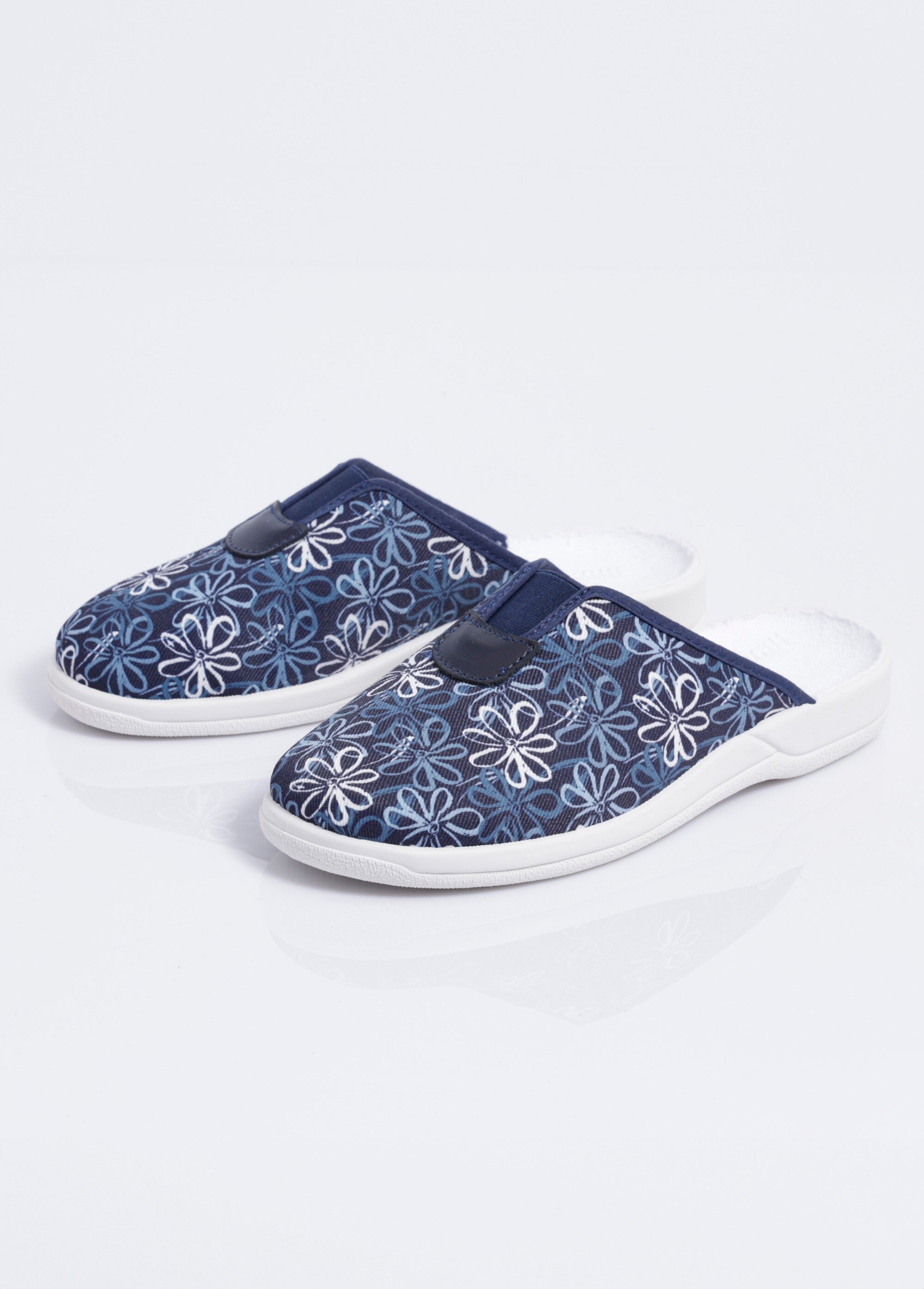 Chaussons mules grande largeur élastiqués Femme Bleu OTTO DE1