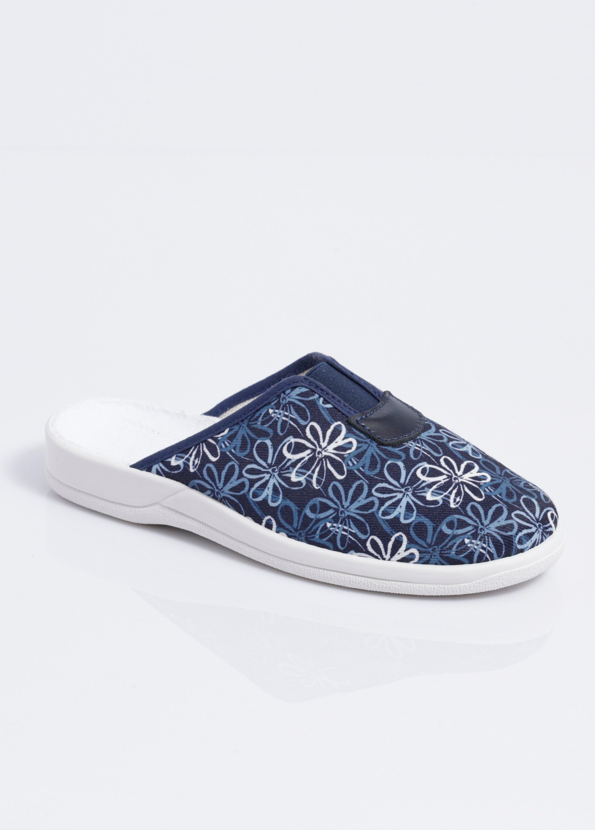 Chaussons mules grande largeur élastiqués