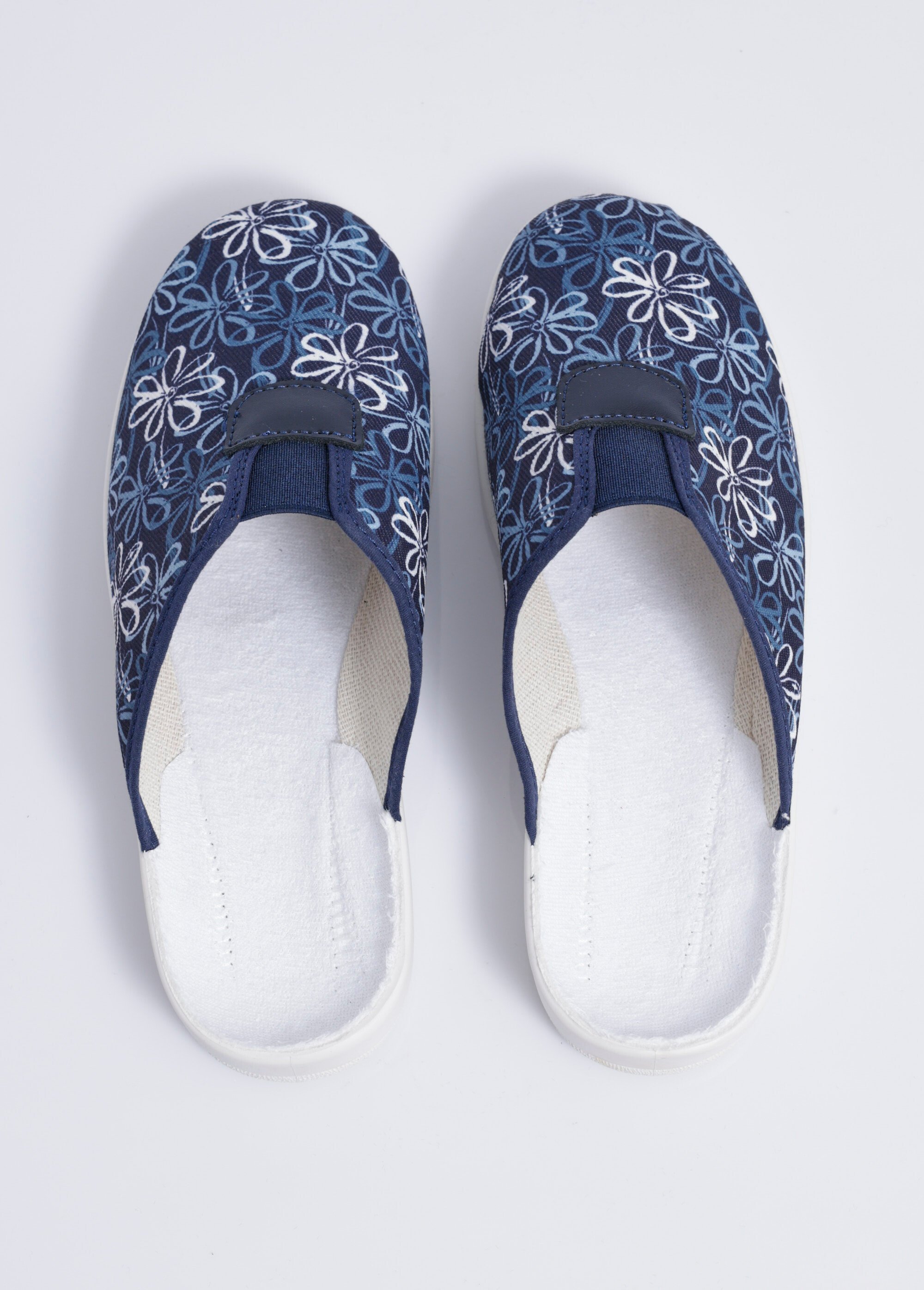 Chaussons mules grande largeur élastiqués Femme Bleu OTTO OV1