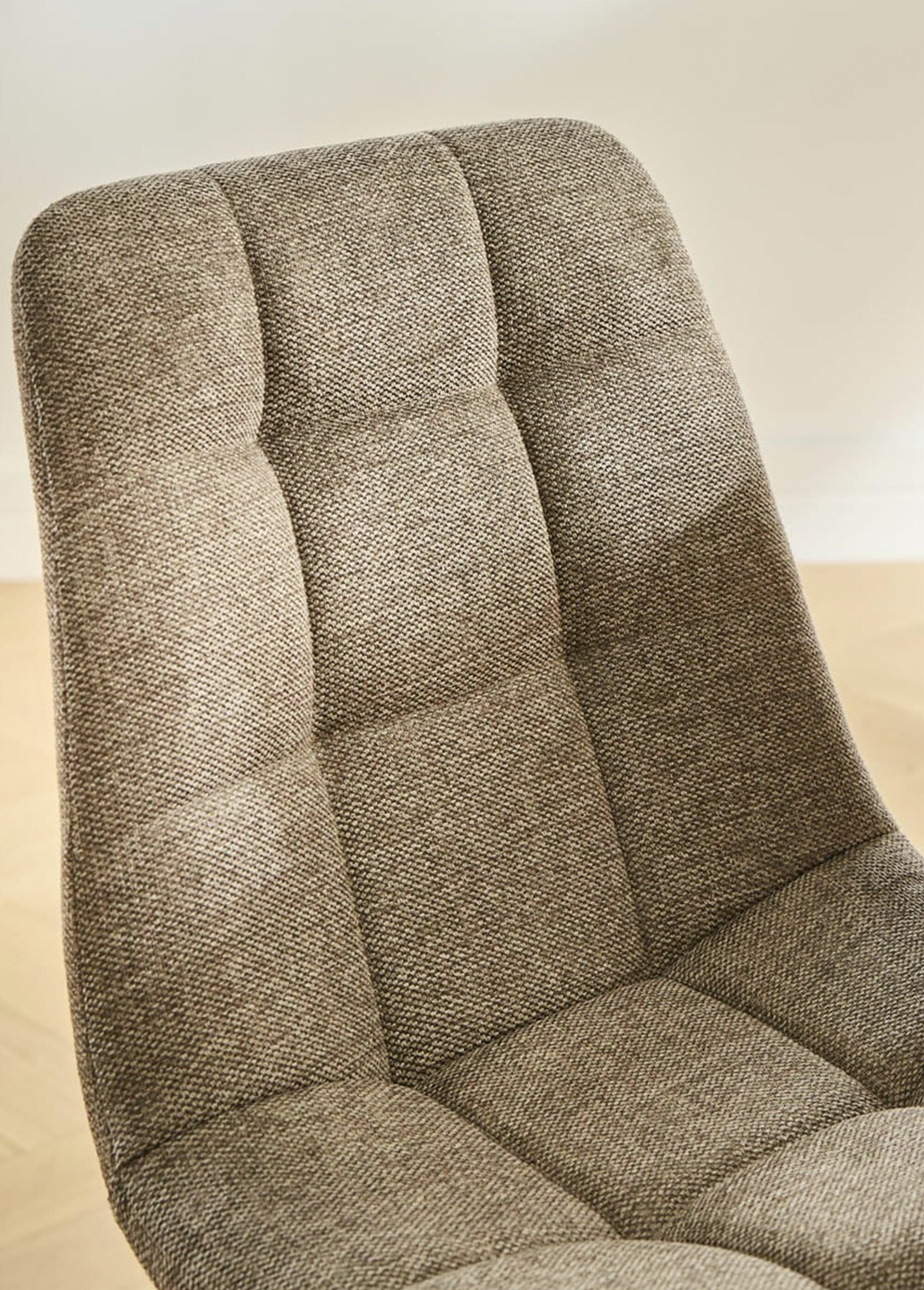 CHILLI Chaises assise capitonnée tissu MARRON CAL-15322133 DE2